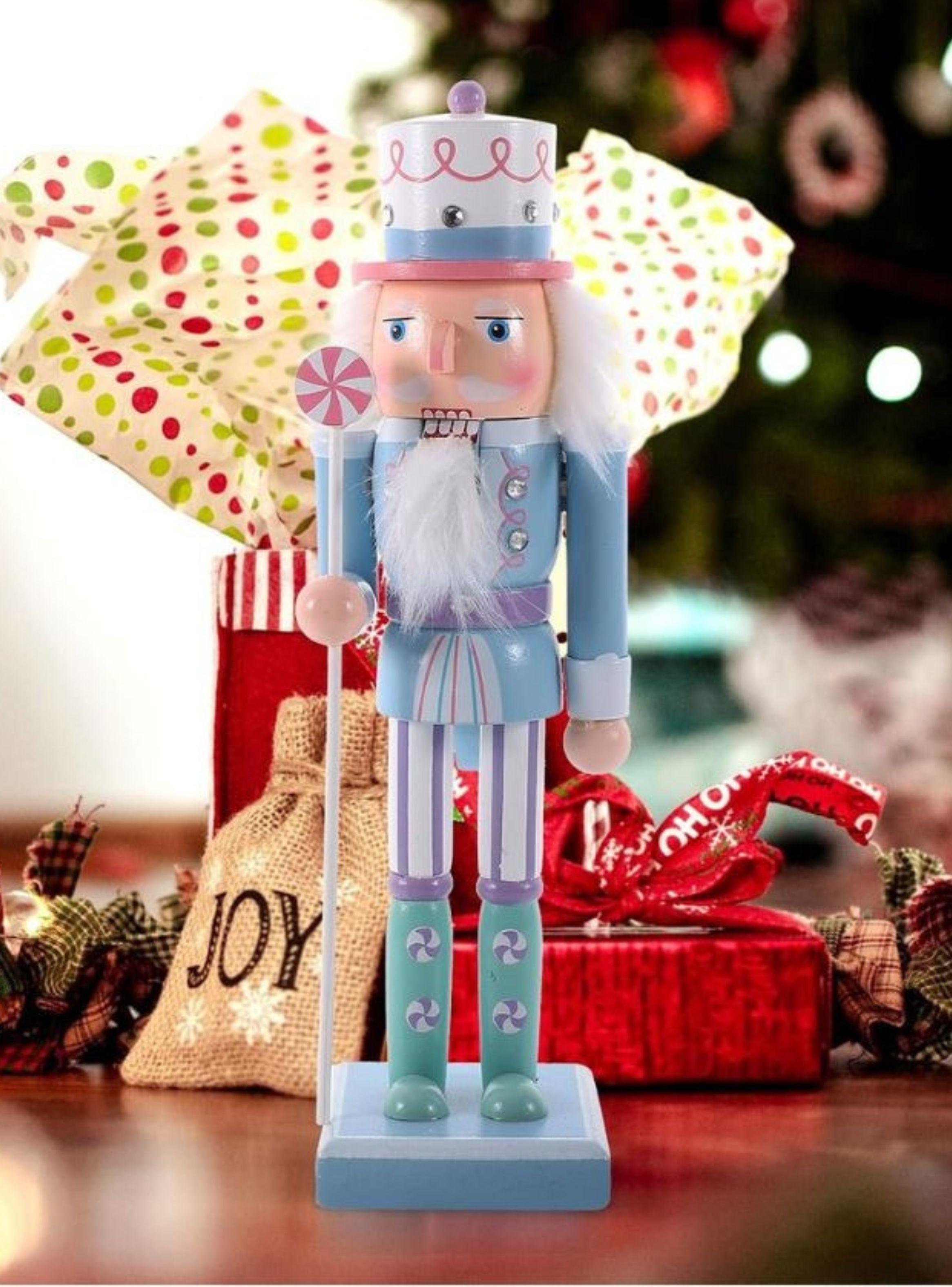 Cascanueces Navideño De Madera Soldado Azul Decoracion Navidad 39cm-3