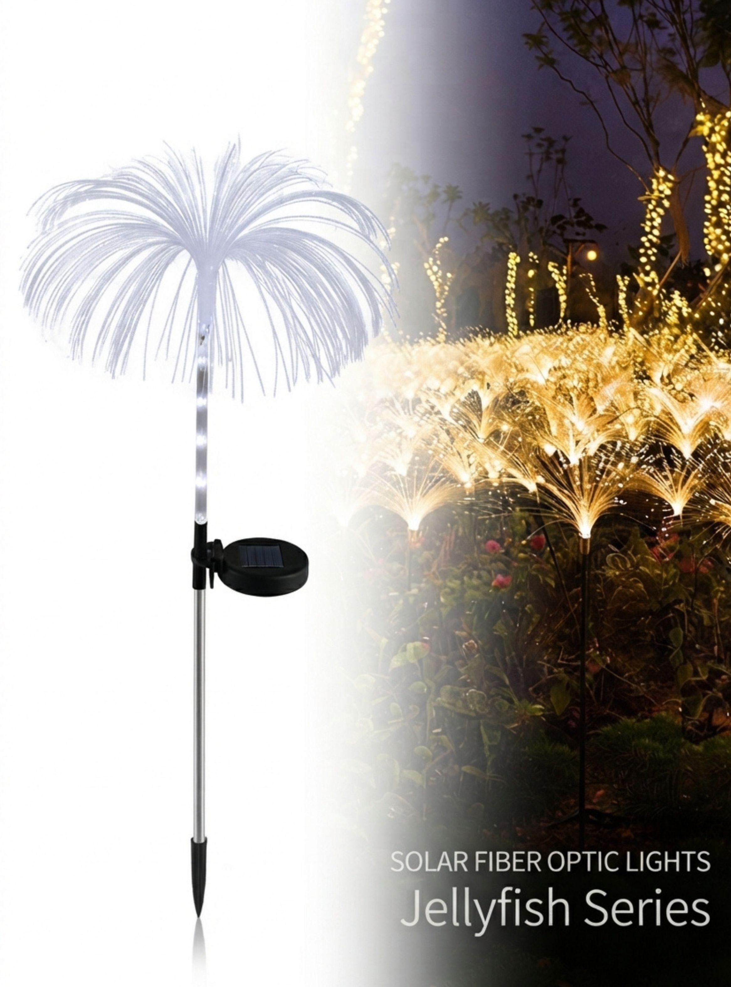  Pack 2 Estacas Solares Medusa Led RGB Decoracion Jardin Cálido-3