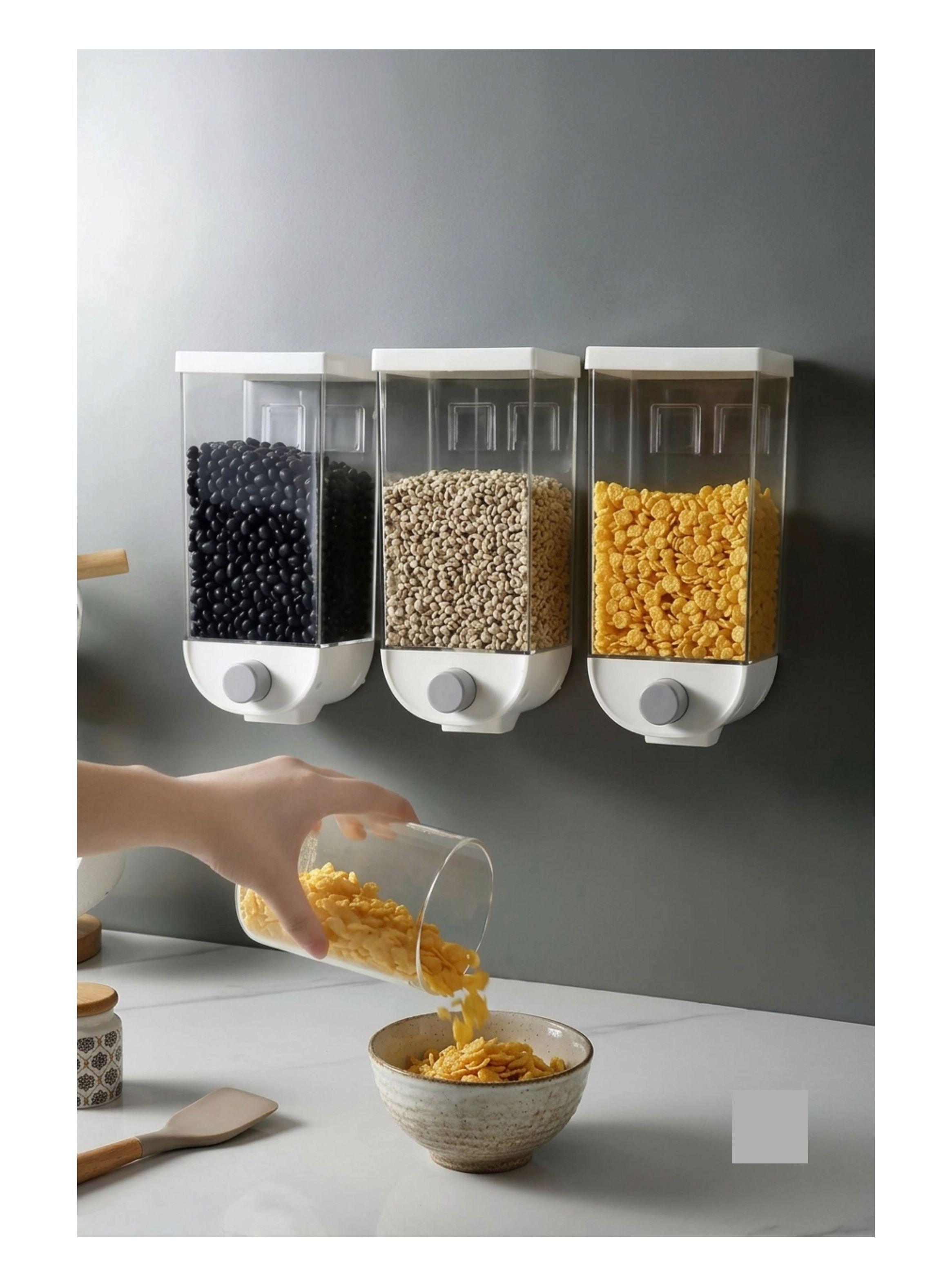  Dispensador De Alimentos De Pared Organizador De Cocina Blanco-3