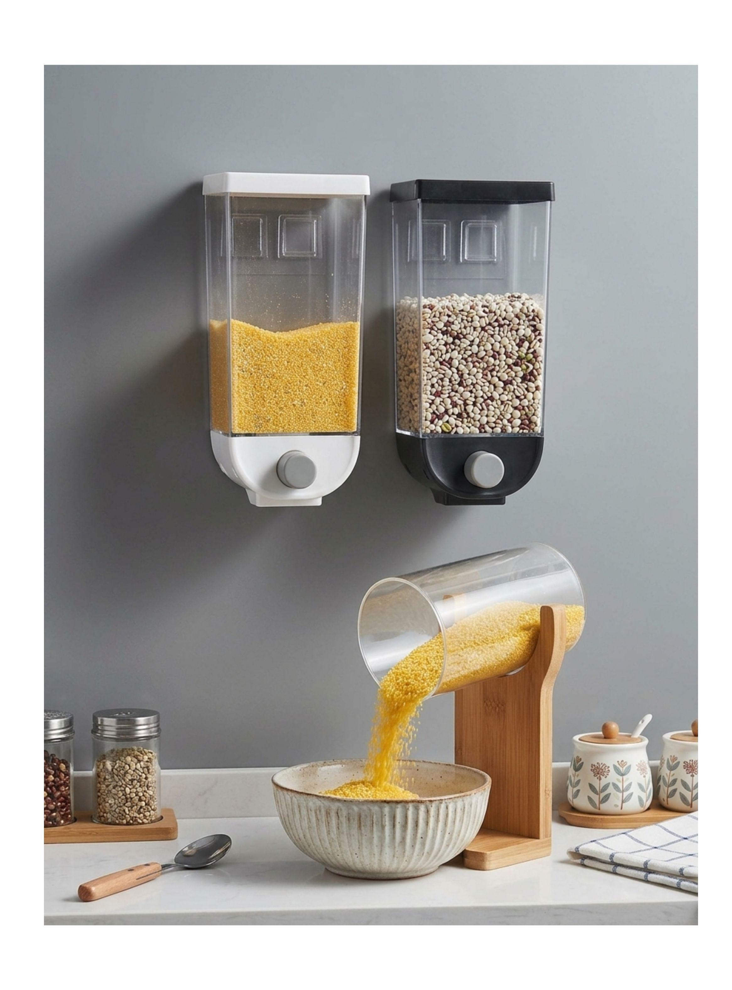  Dispensador De Alimentos De Pared Organizador De Cocina Blanco-4