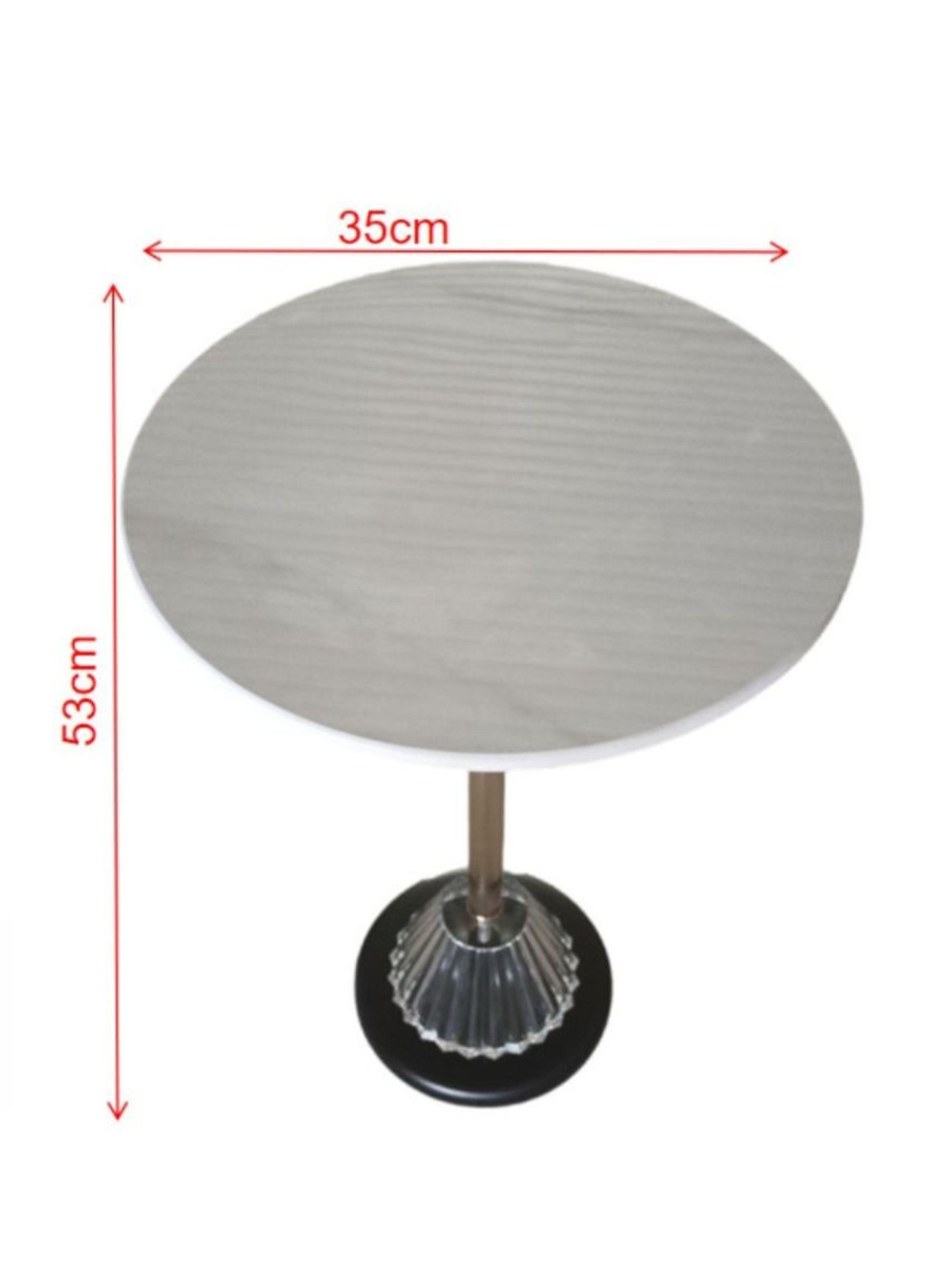 Mesa De Centro Redonda 35 Cm Blanco-3