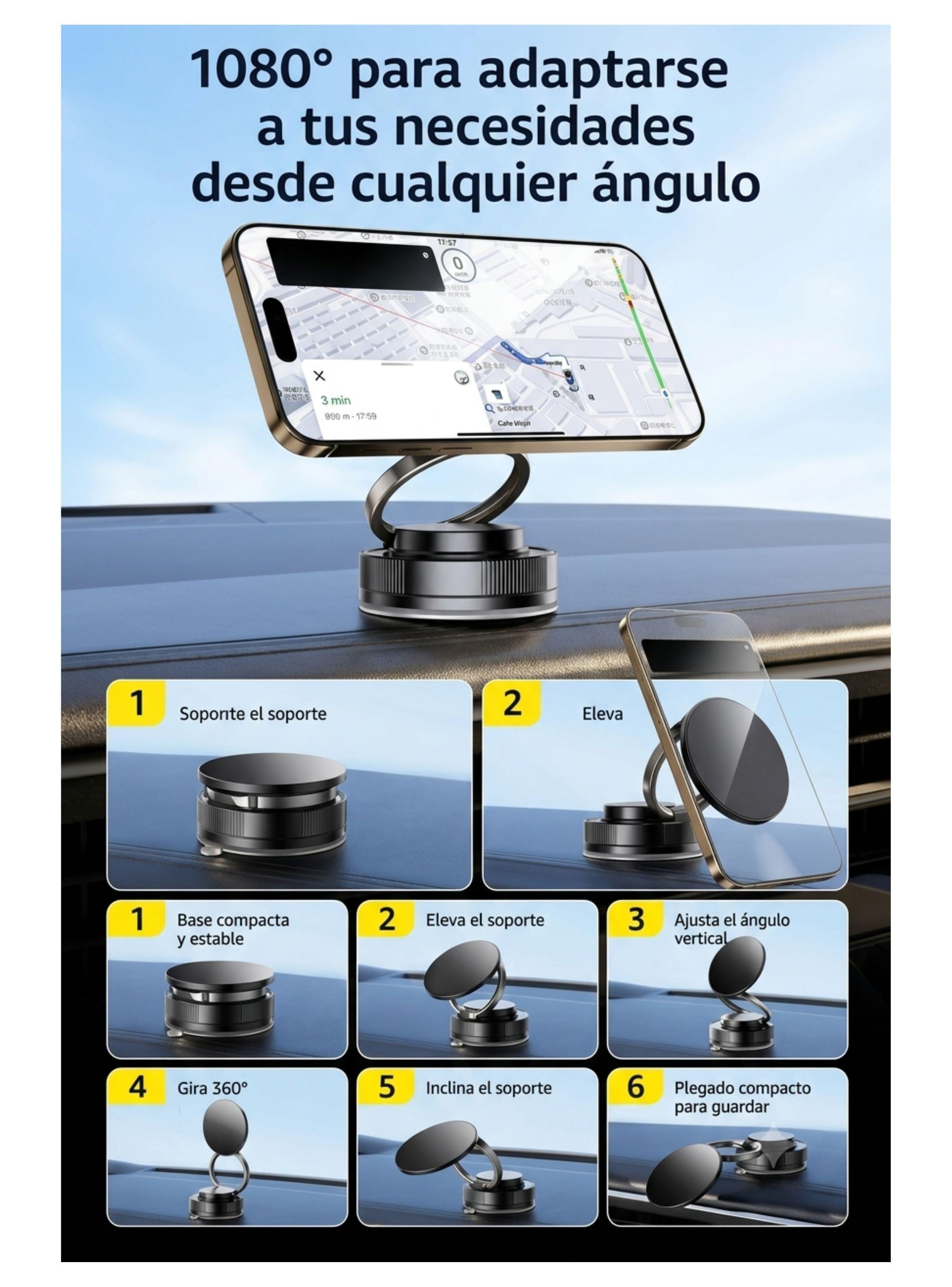 Soporte Magnetico Celular Adsorcion Al Vacio Auto Escritorio-5