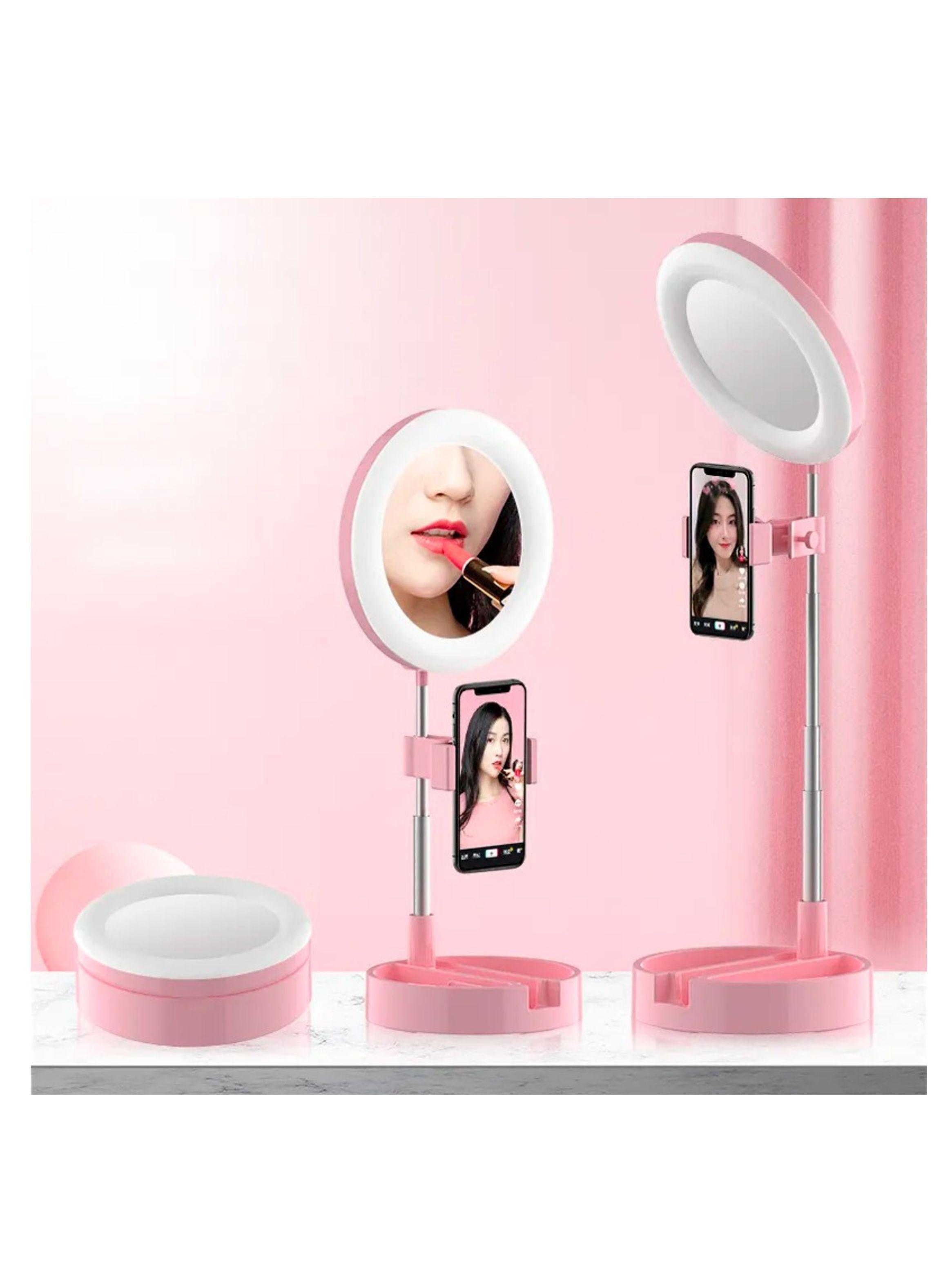 Aro De Luz LED Plegable Con Espejo Y Soporte Para Celular-3