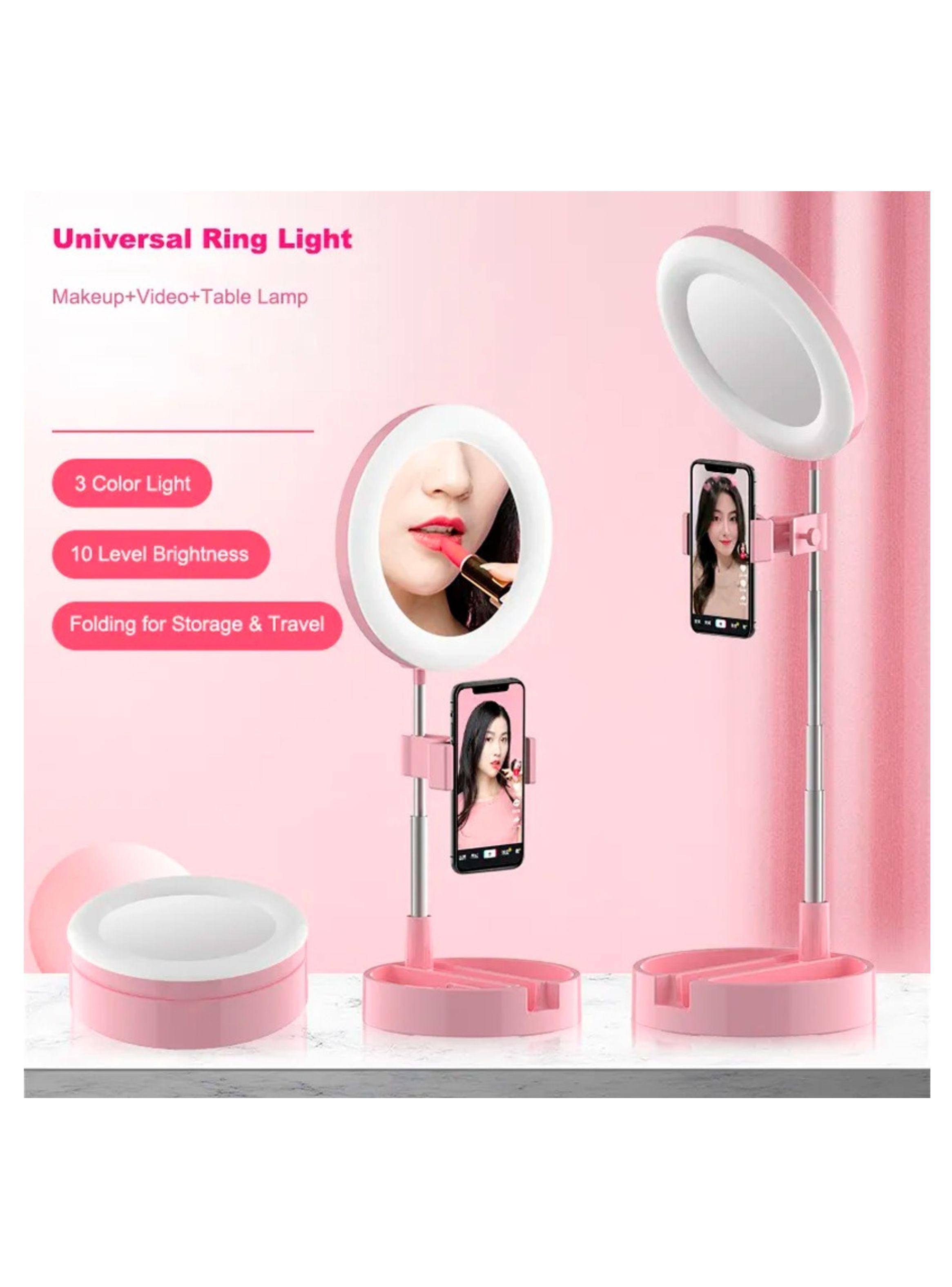 Aro De Luz LED Plegable Con Espejo Y Soporte Para Celular-4