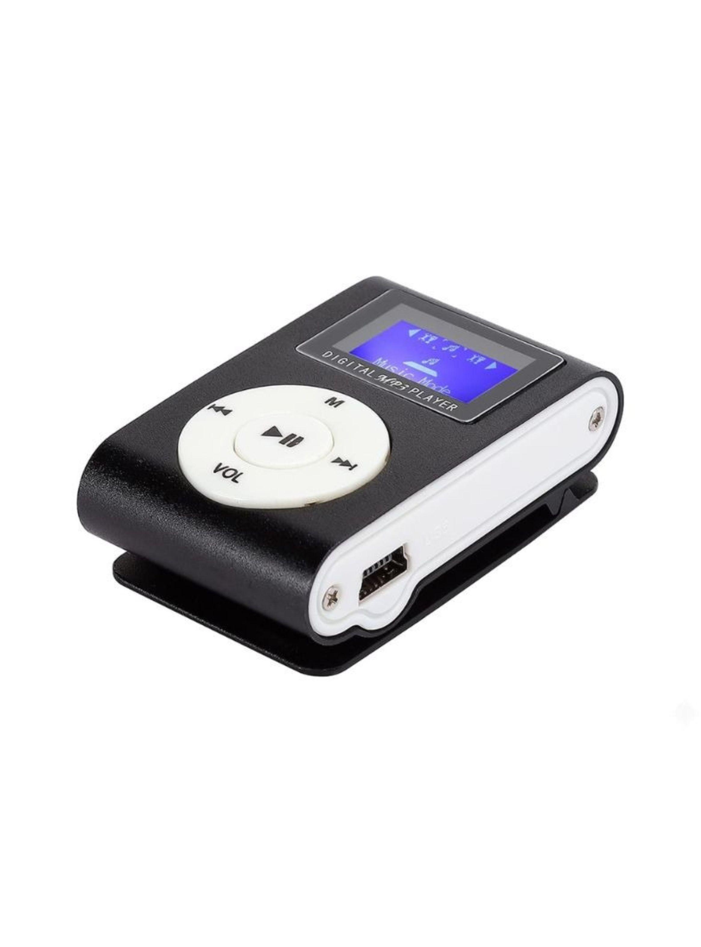  Reproductor MP3 Digital Clip Metálico Negro con Pantalla LCD-1
