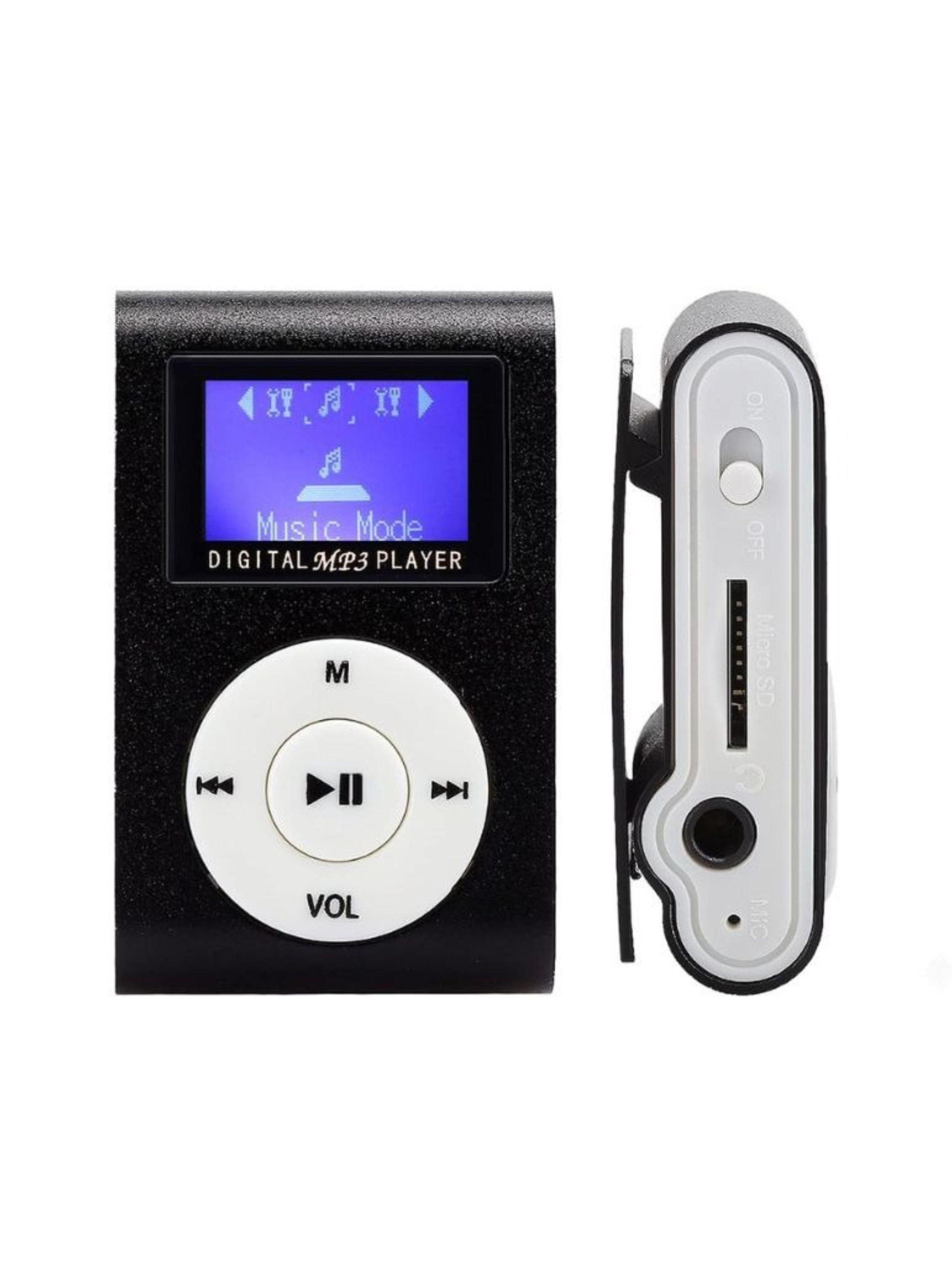  Reproductor MP3 Digital Clip Metálico Negro con Pantalla LCD-2