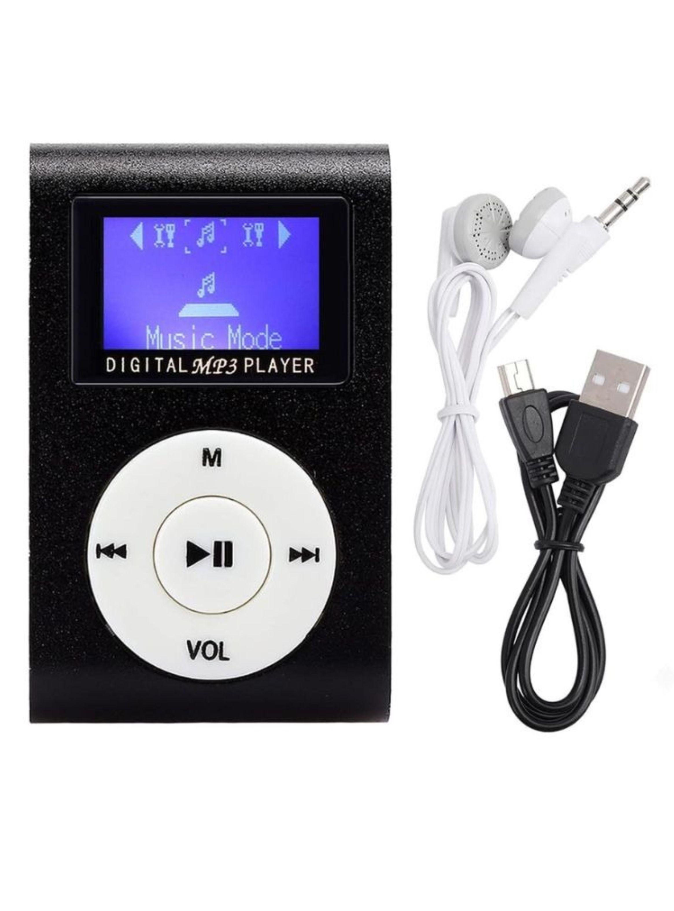  Reproductor MP3 Digital Clip Metálico Negro con Pantalla LCD-3
