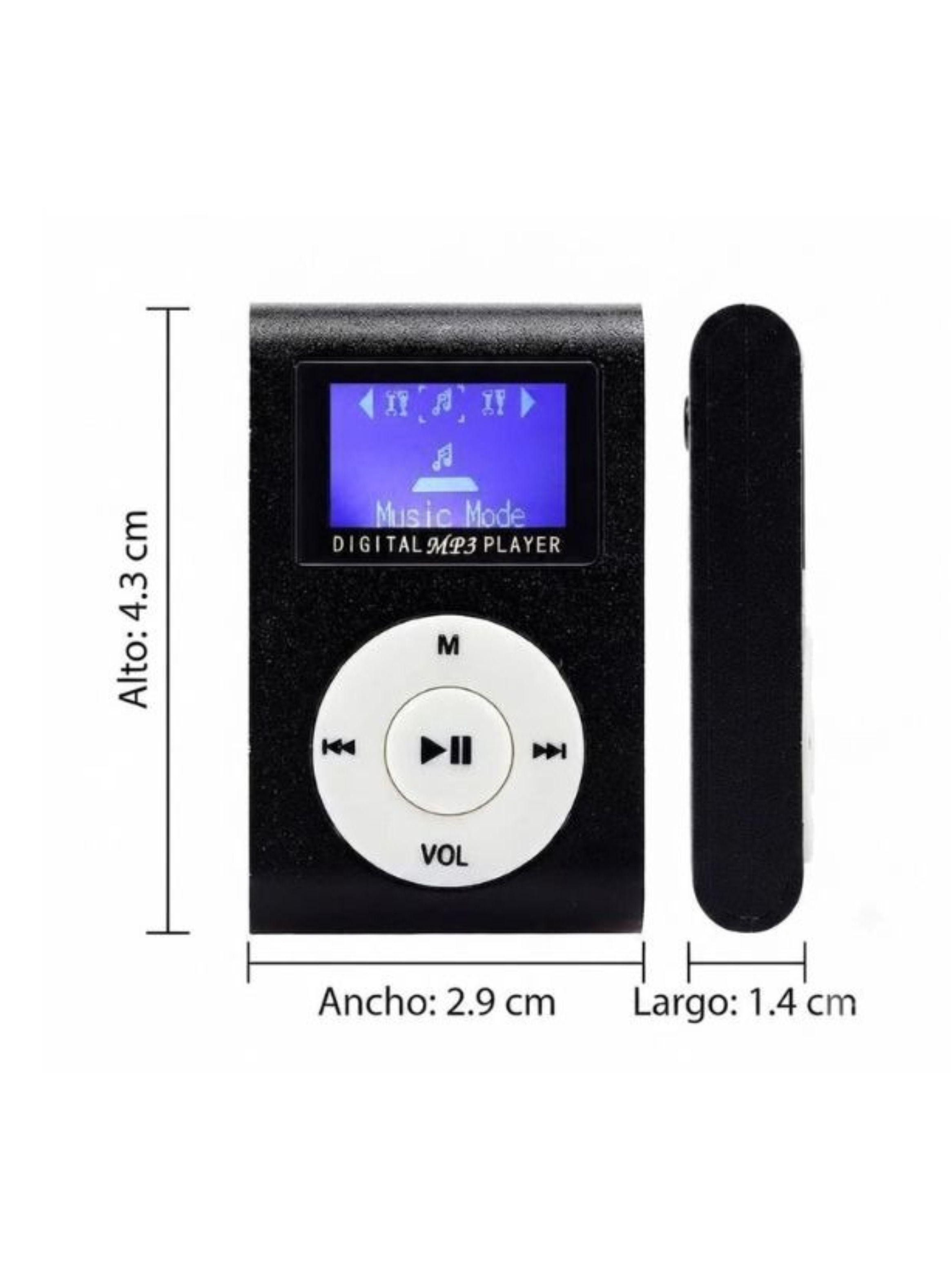  Reproductor MP3 Digital Clip Metálico Negro con Pantalla LCD-4
