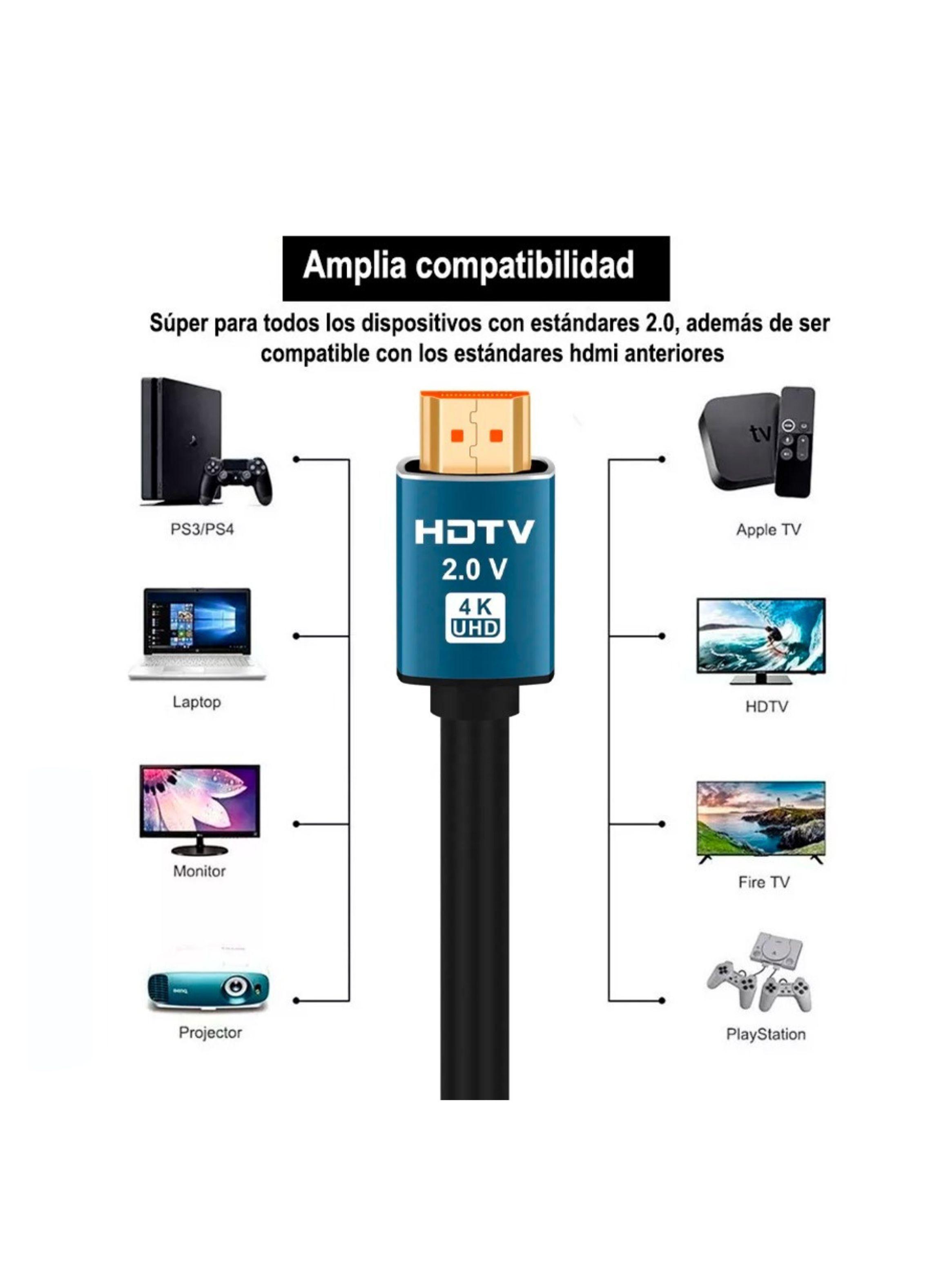 Cable HDMI de Alta Velocidad HDTV 2.0 UHD 4k 3 Metros-4