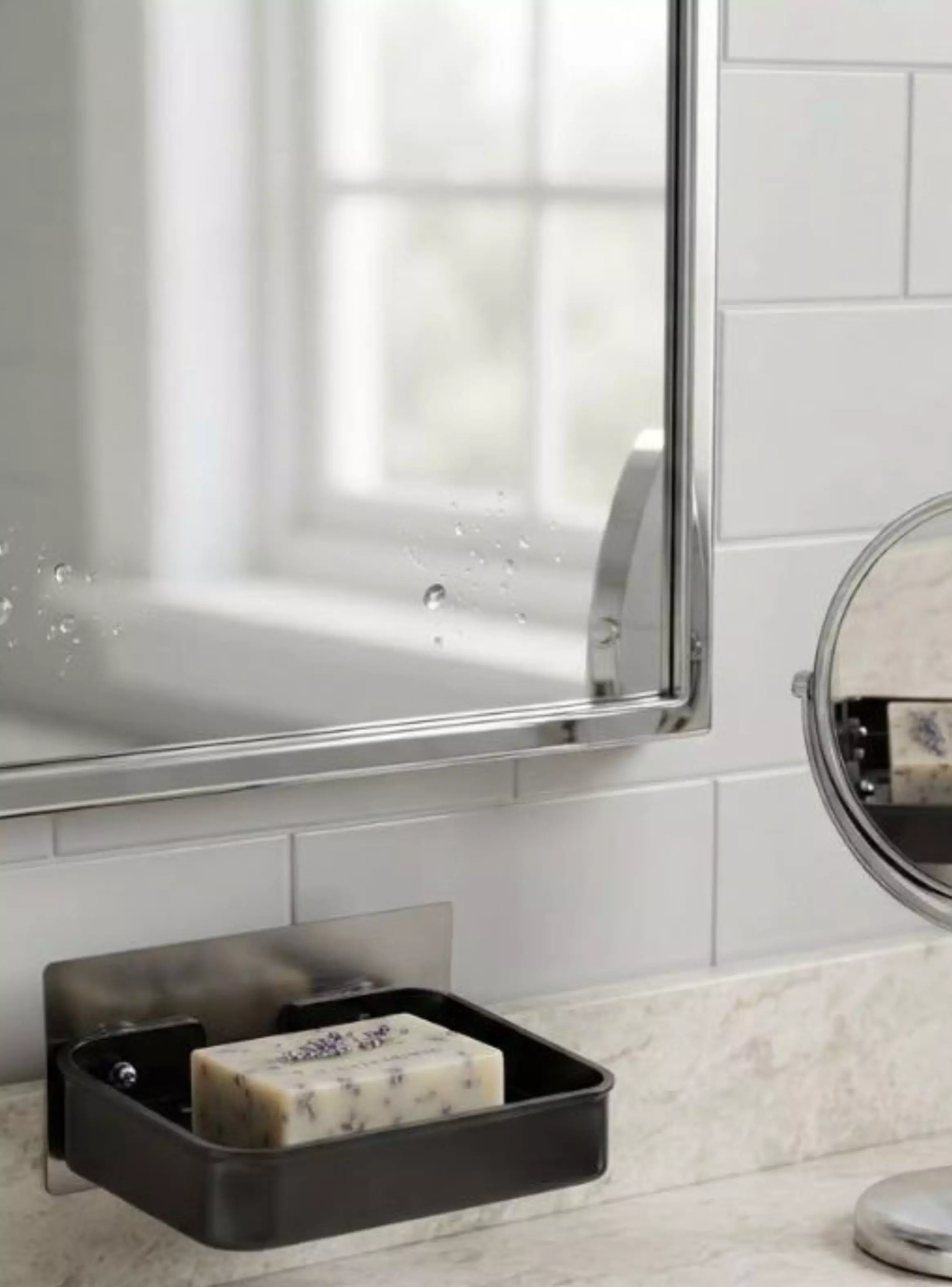  Organizador Jabonera Negra Adhesiva Baño Diseño Moderno-3