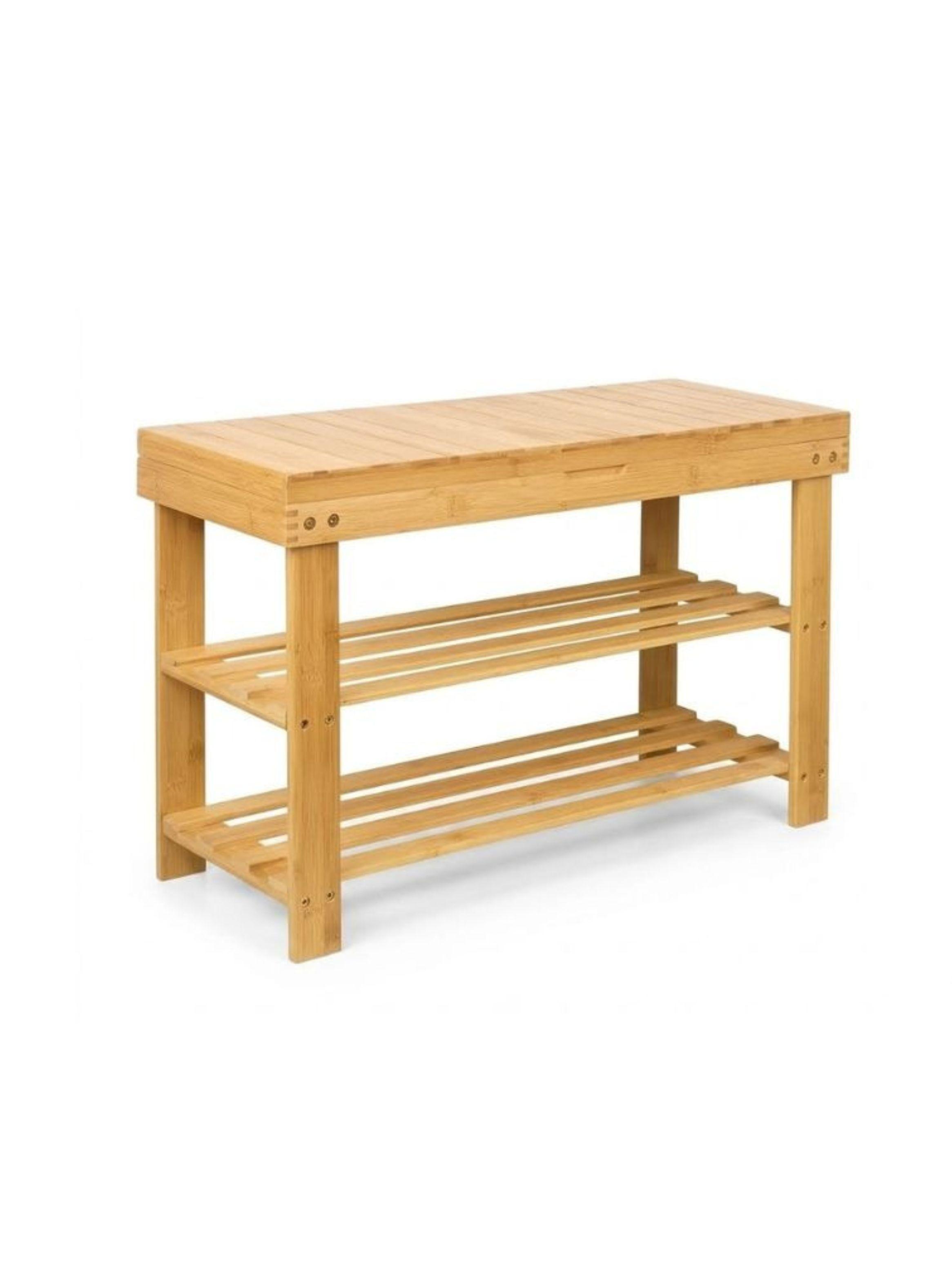 Banco Zapatero Madera De Bambu Organizador De Calzado-0