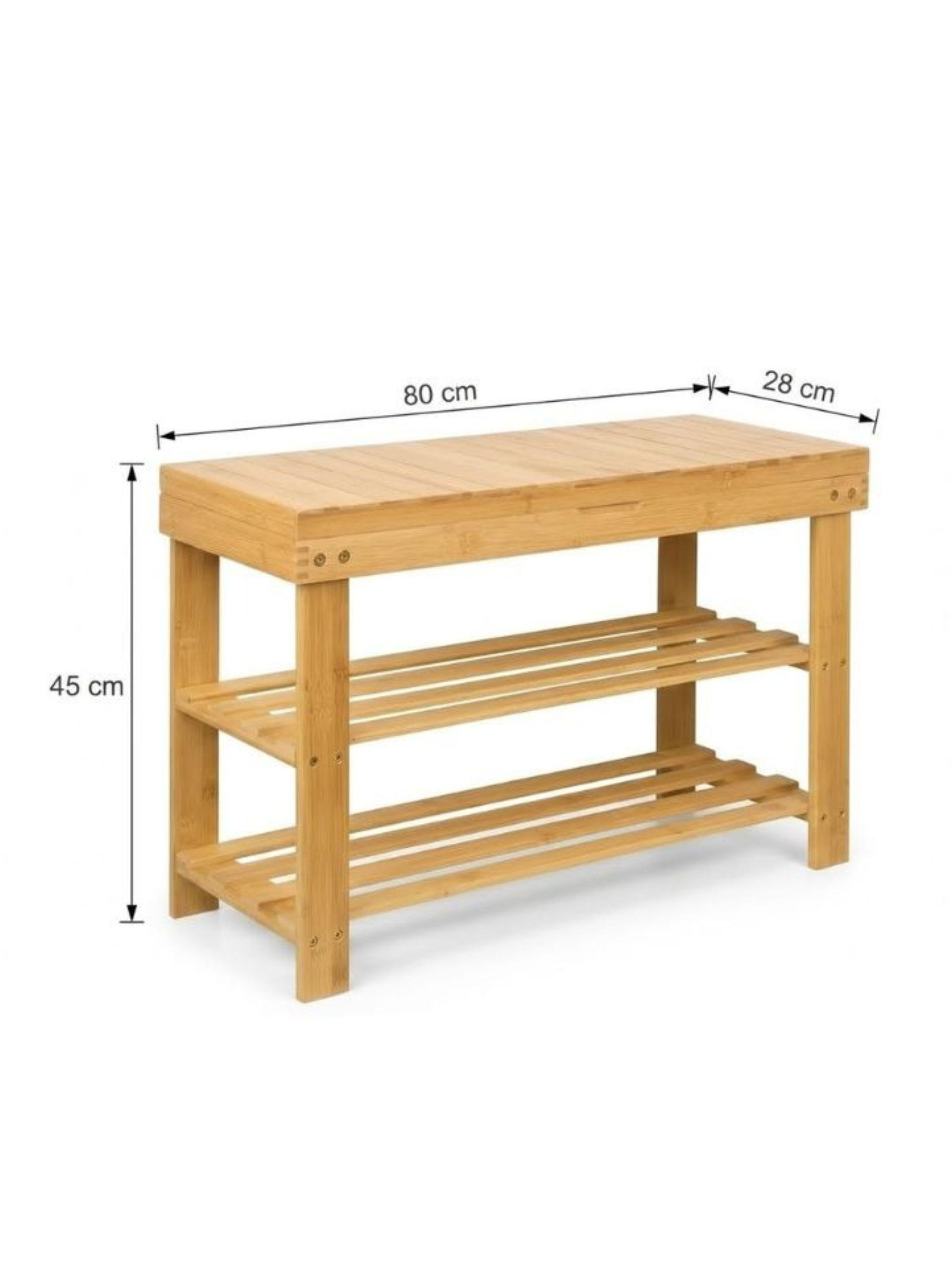 Banco Zapatero Madera De Bambu Organizador De Calzado-2