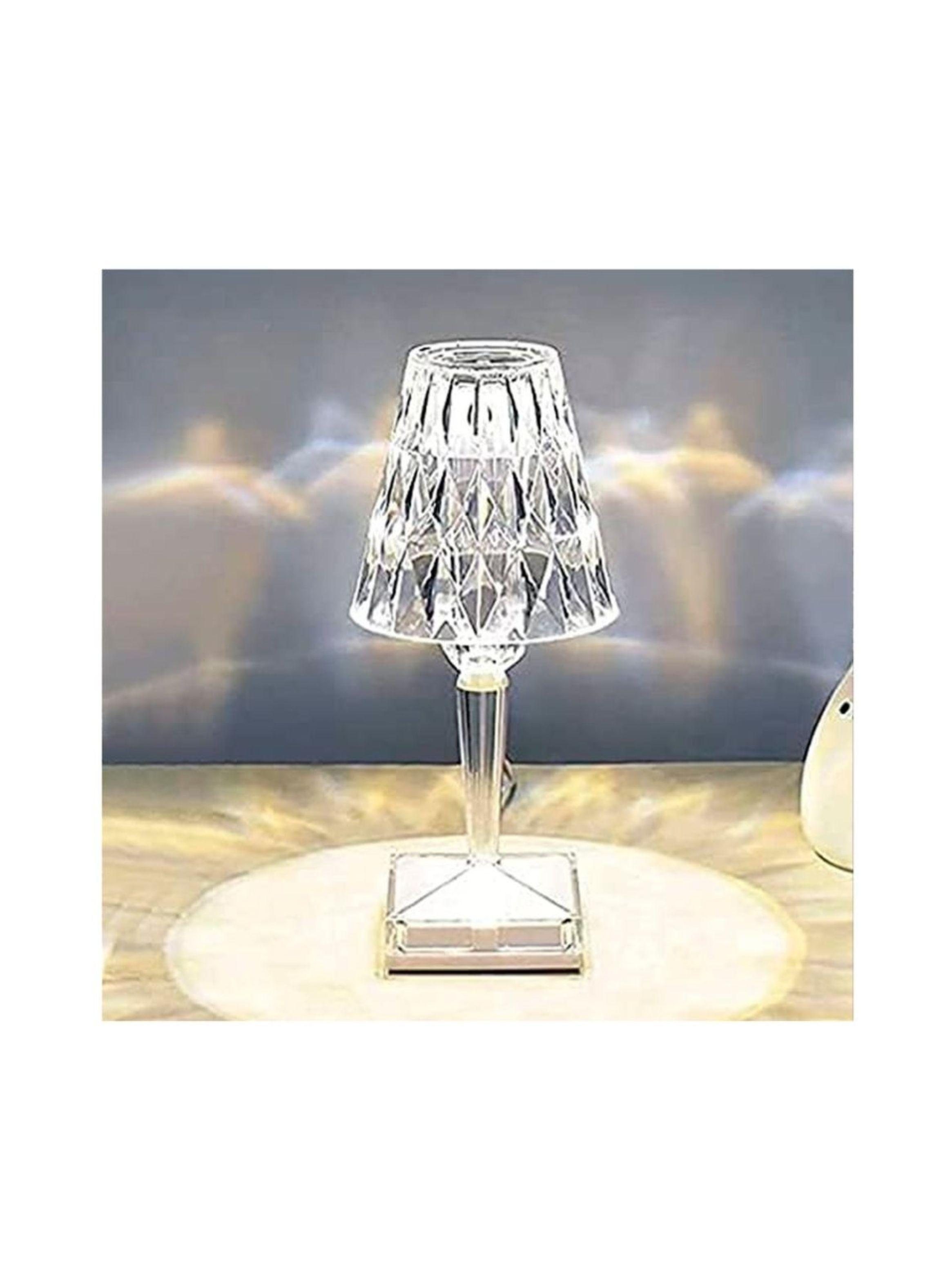 Lámpara De Mesa Diseño De Diamante Con Modos De Luz Y Control Táctil-2