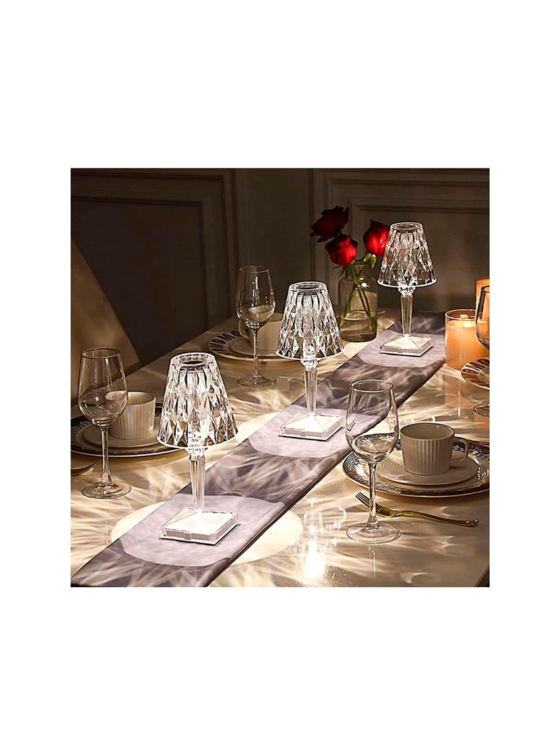 Lámpara De Mesa Diseño De Diamante Con Modos De Luz Y Control Táctil-4