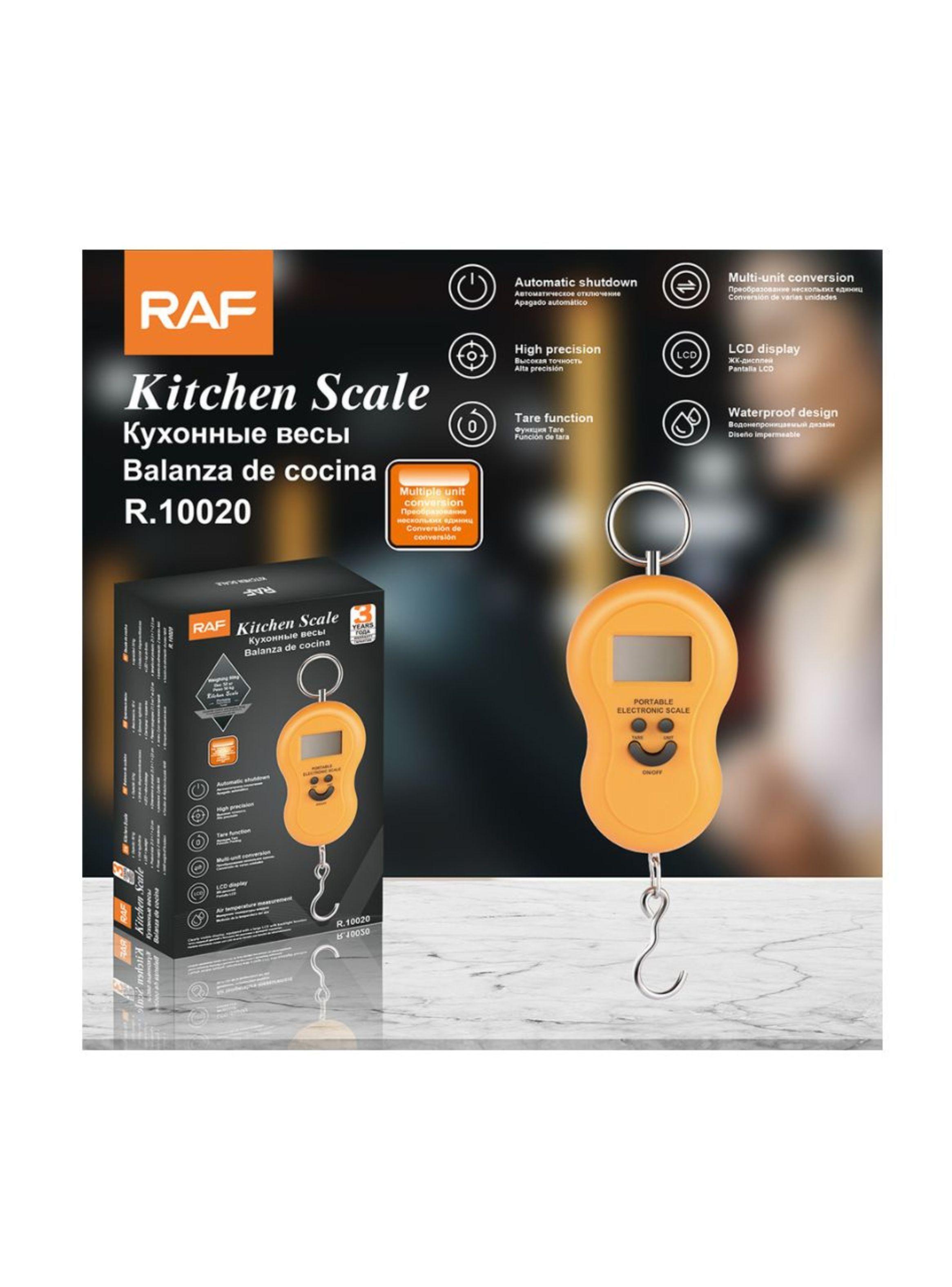 Pesa Digital De Mano Con Gancho Colgante Precisión 50kg Raf Naranja-4