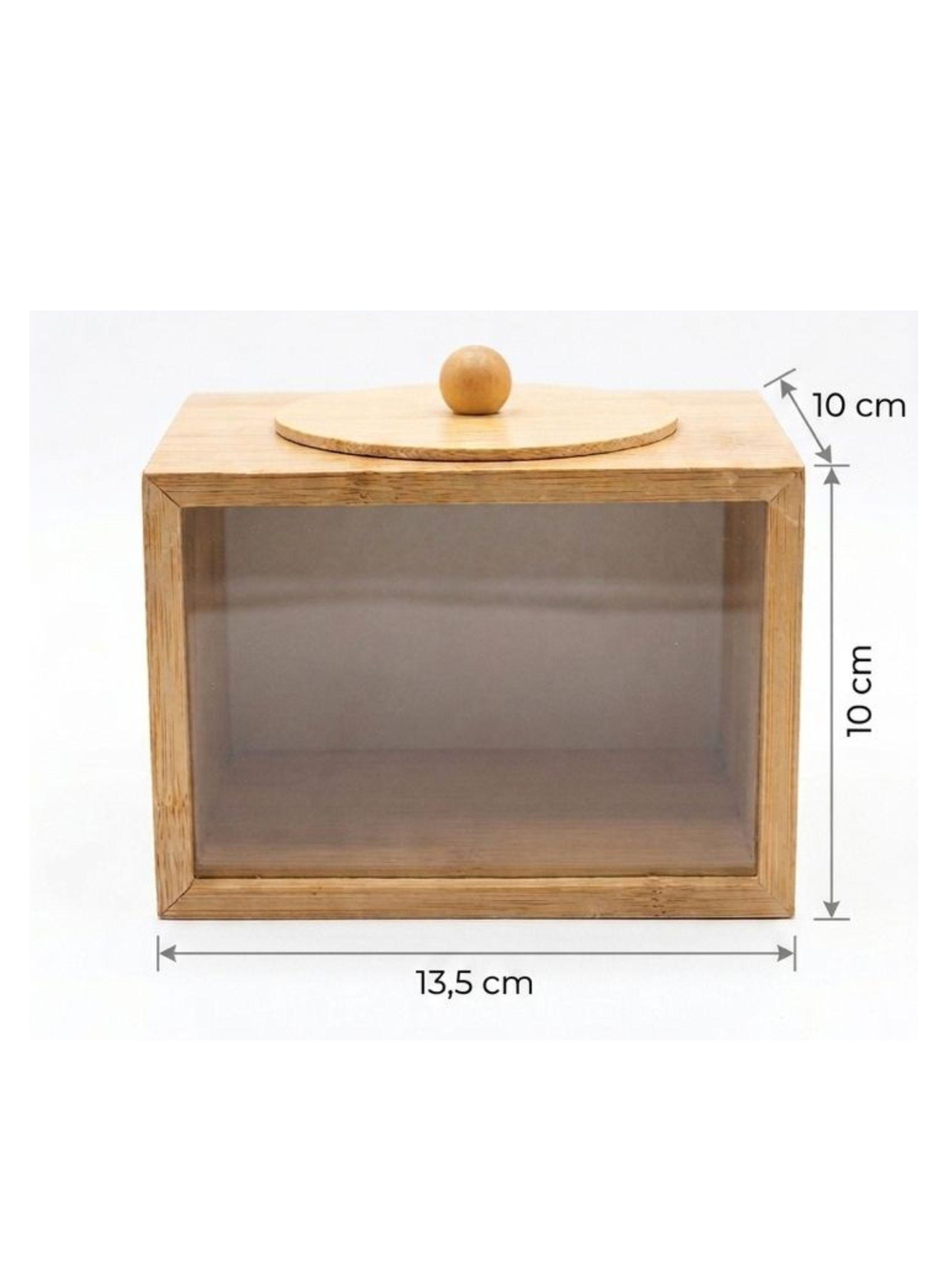 Contenedor Organizador De Cocina Acrílico Y Bambú 850ml-1