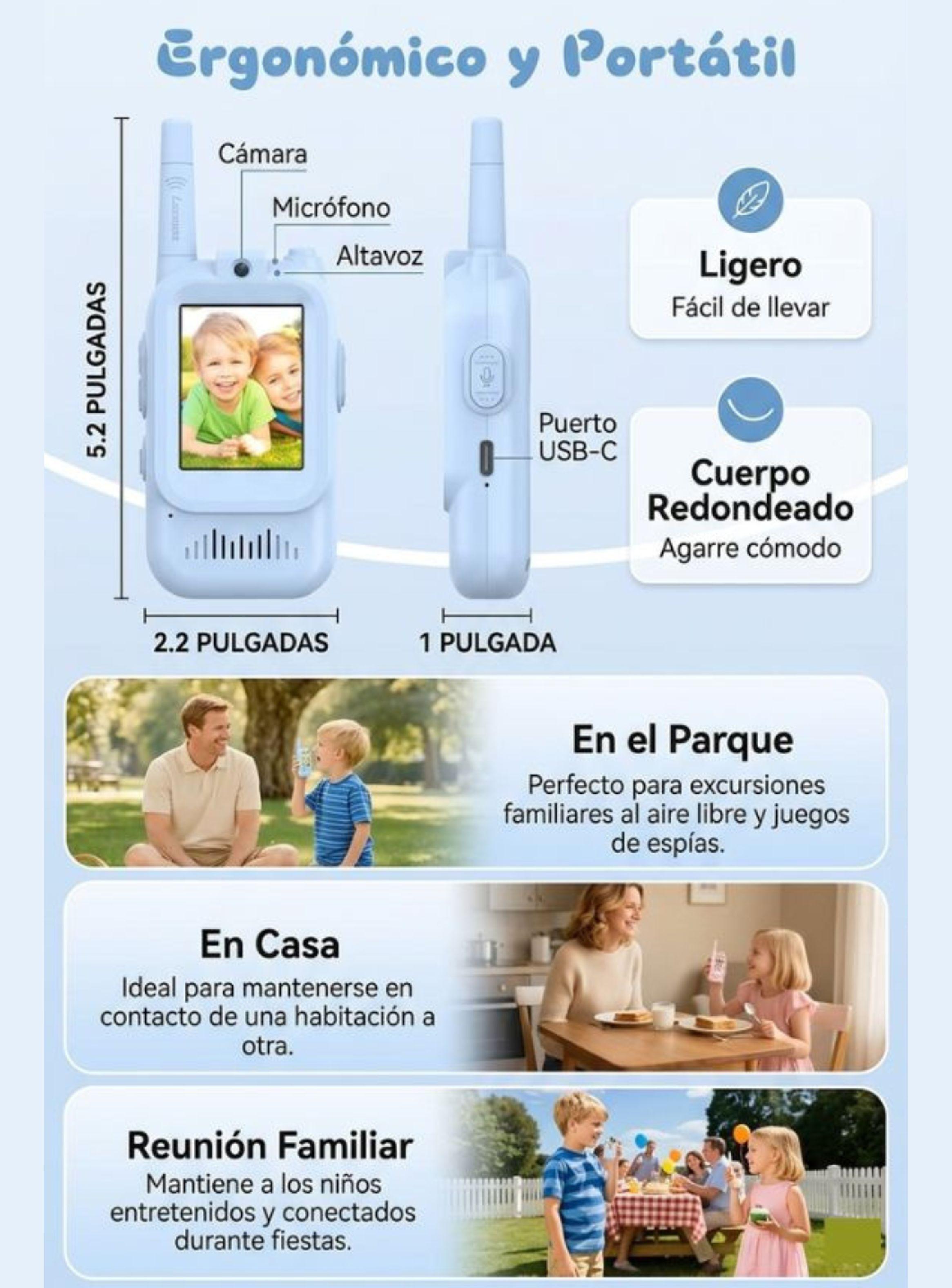 Juguete Walkie Talkie Infantil Con Video Llamada Cámara-3
