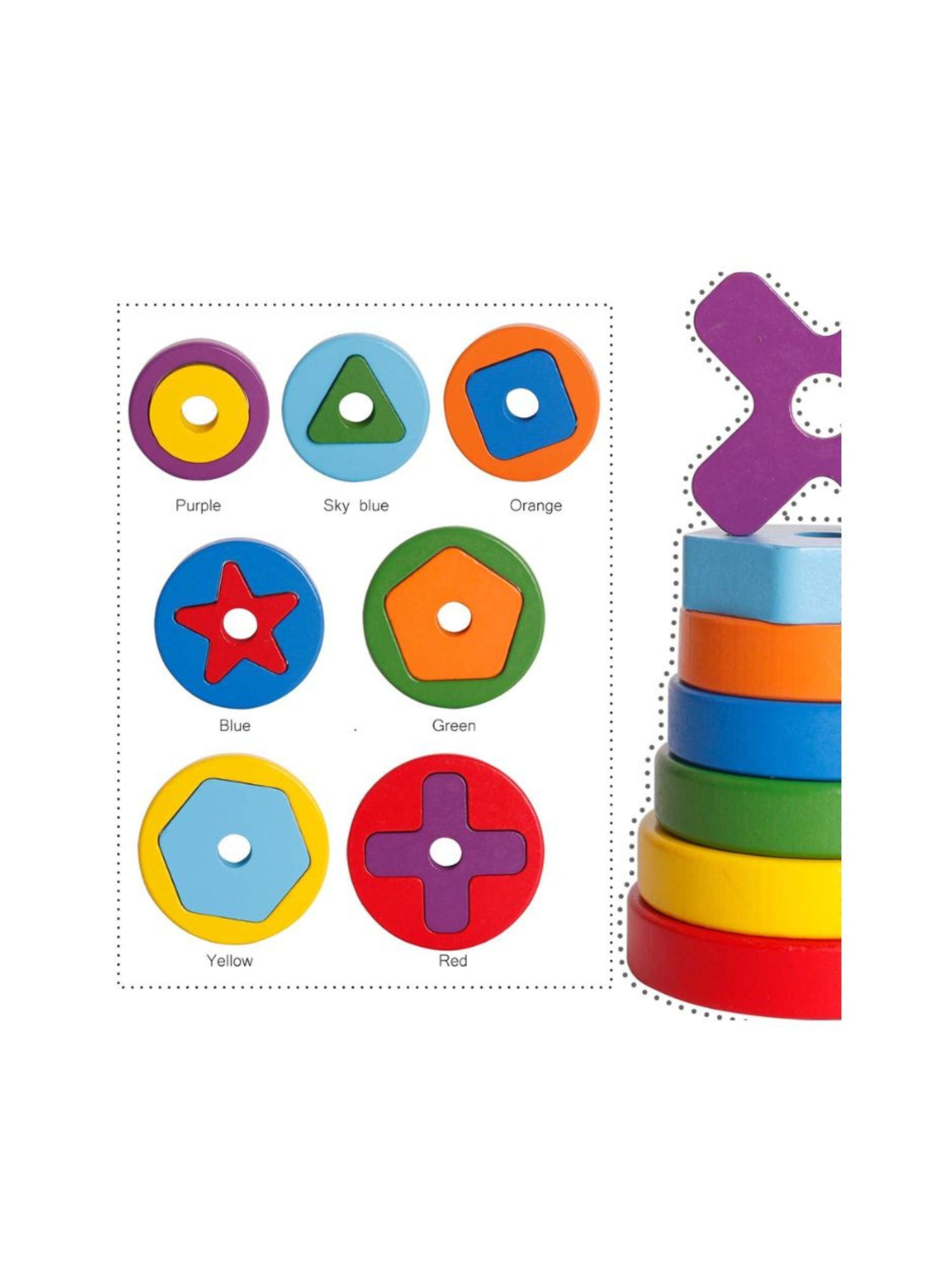 Torre De Arcoíris De Figuras Geométricas Para Niños-3