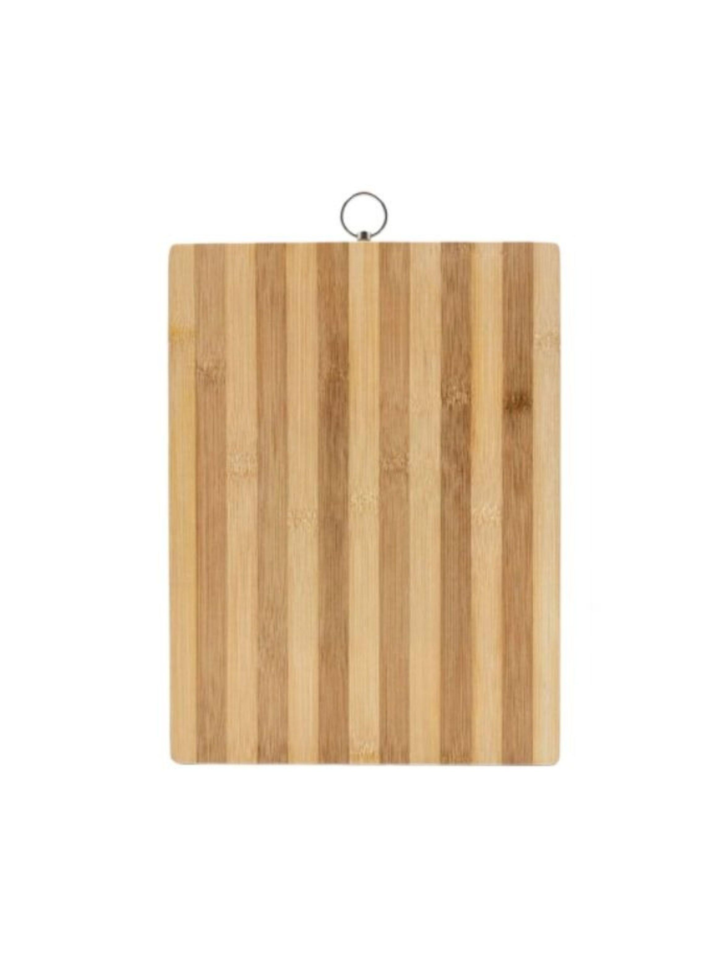 Tabla Picar Bambú Rectangular Minimalista Colgador Metálico 34x24cm-0