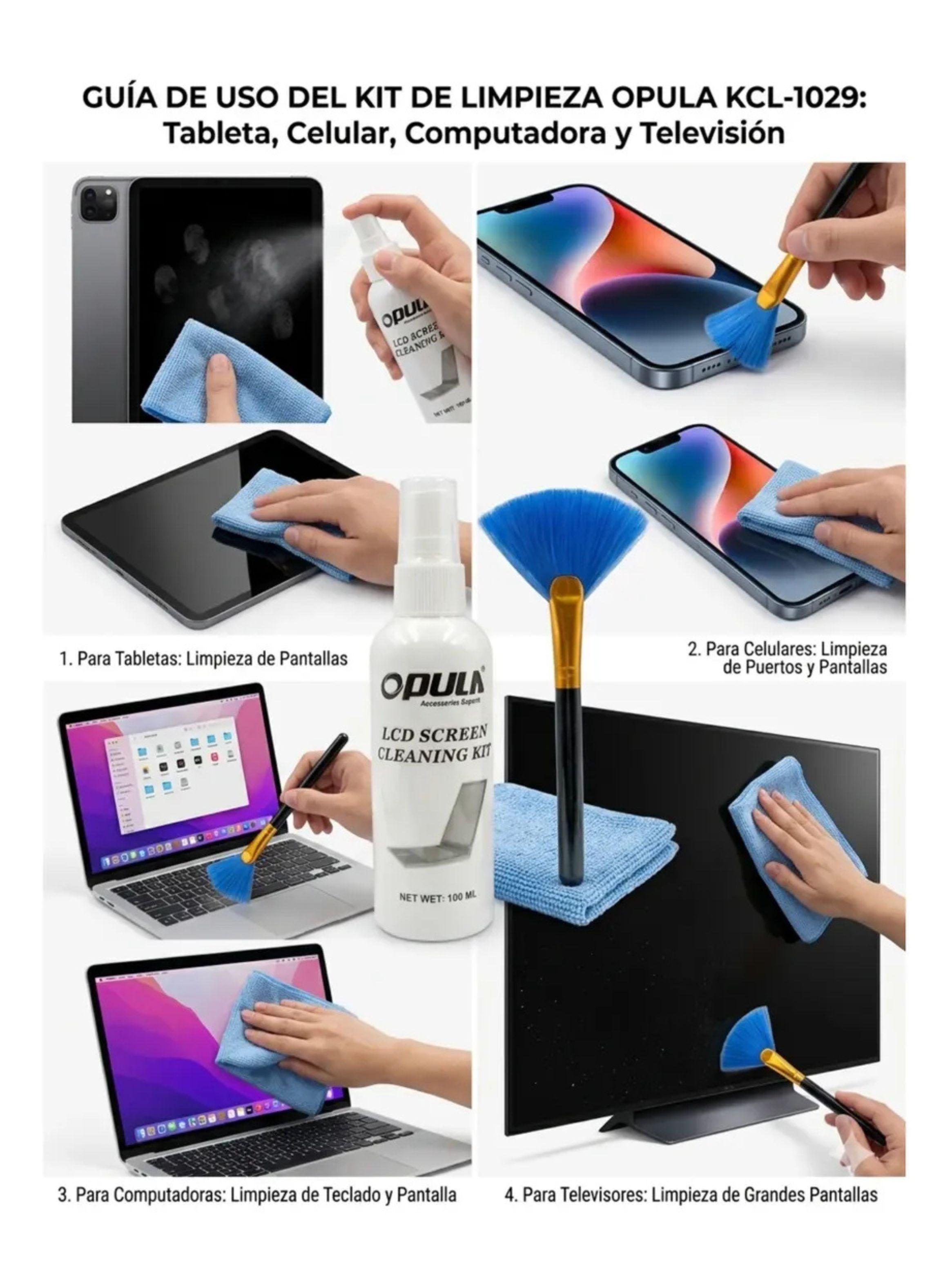 Kit De Limpieza Pantallas Opula 3 En 1 Notebook Tv-3