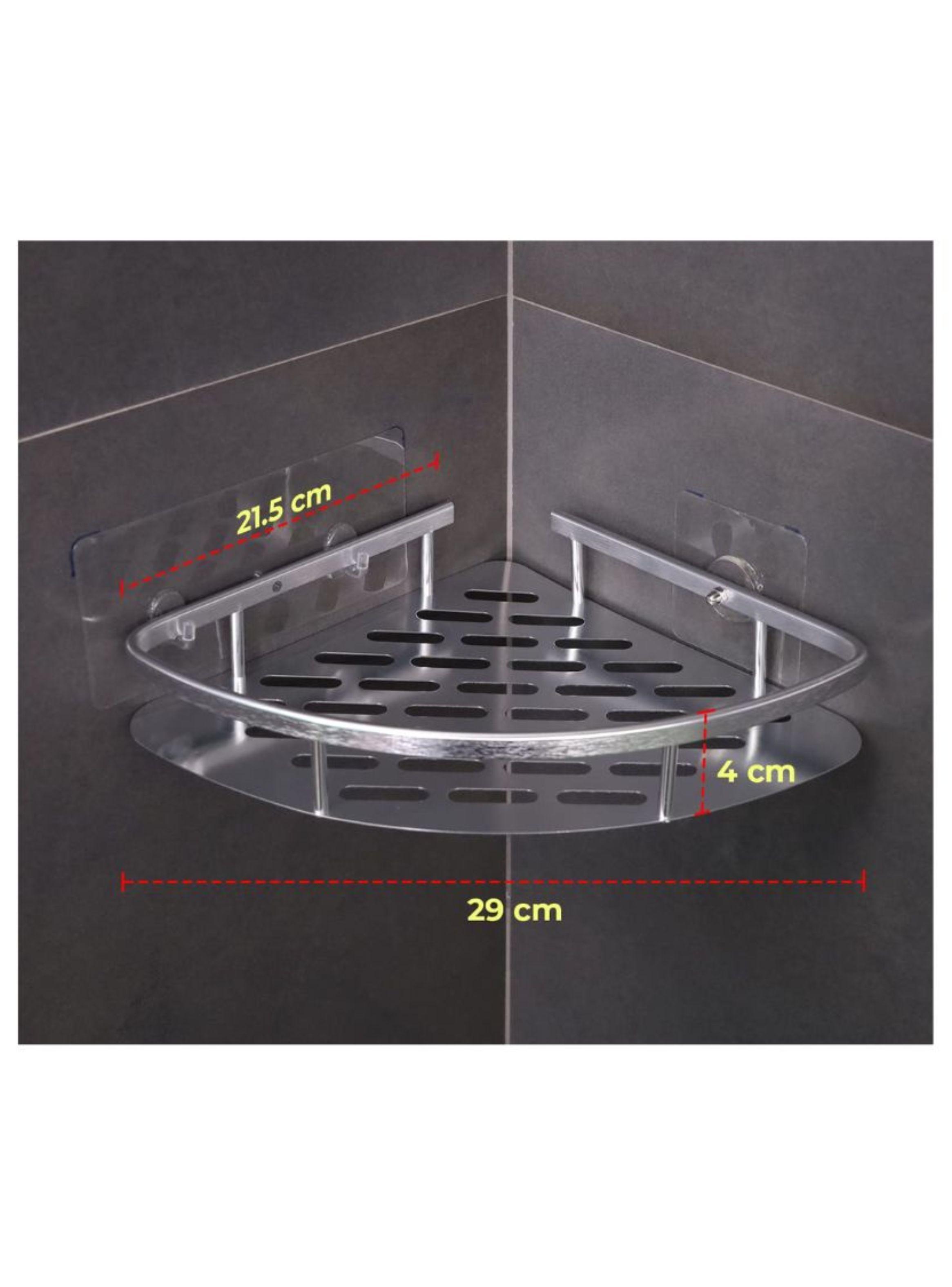Estante Organizador de Baño Esquinero para Ducha Plateado-2