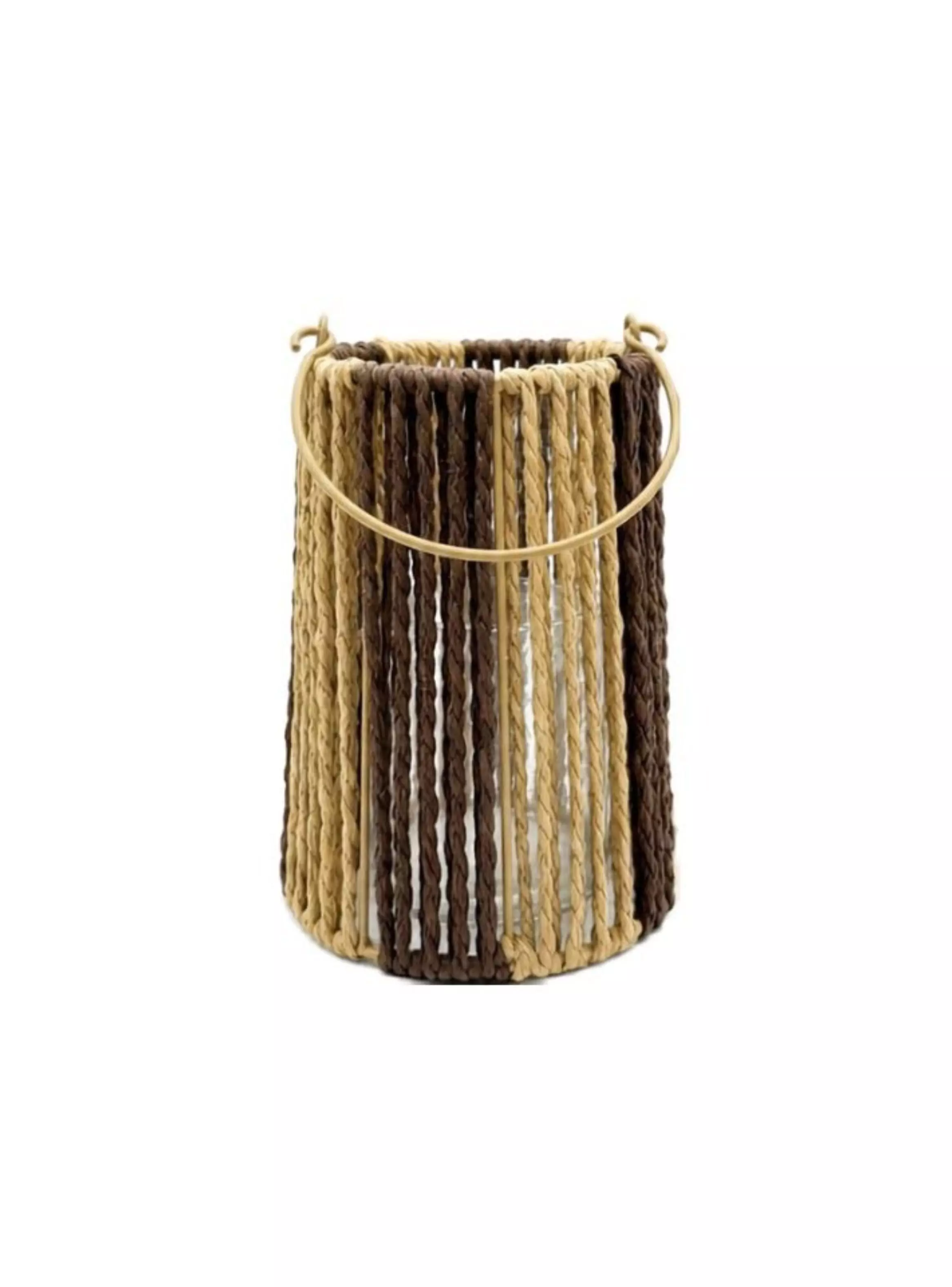 Porta Vela Decorativa de Fibra Rústica -0