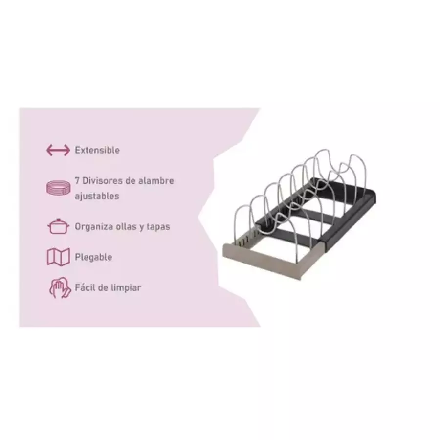 Rack Organizador Tapas Ollas Expandible Cocina Menaje Sartén-2