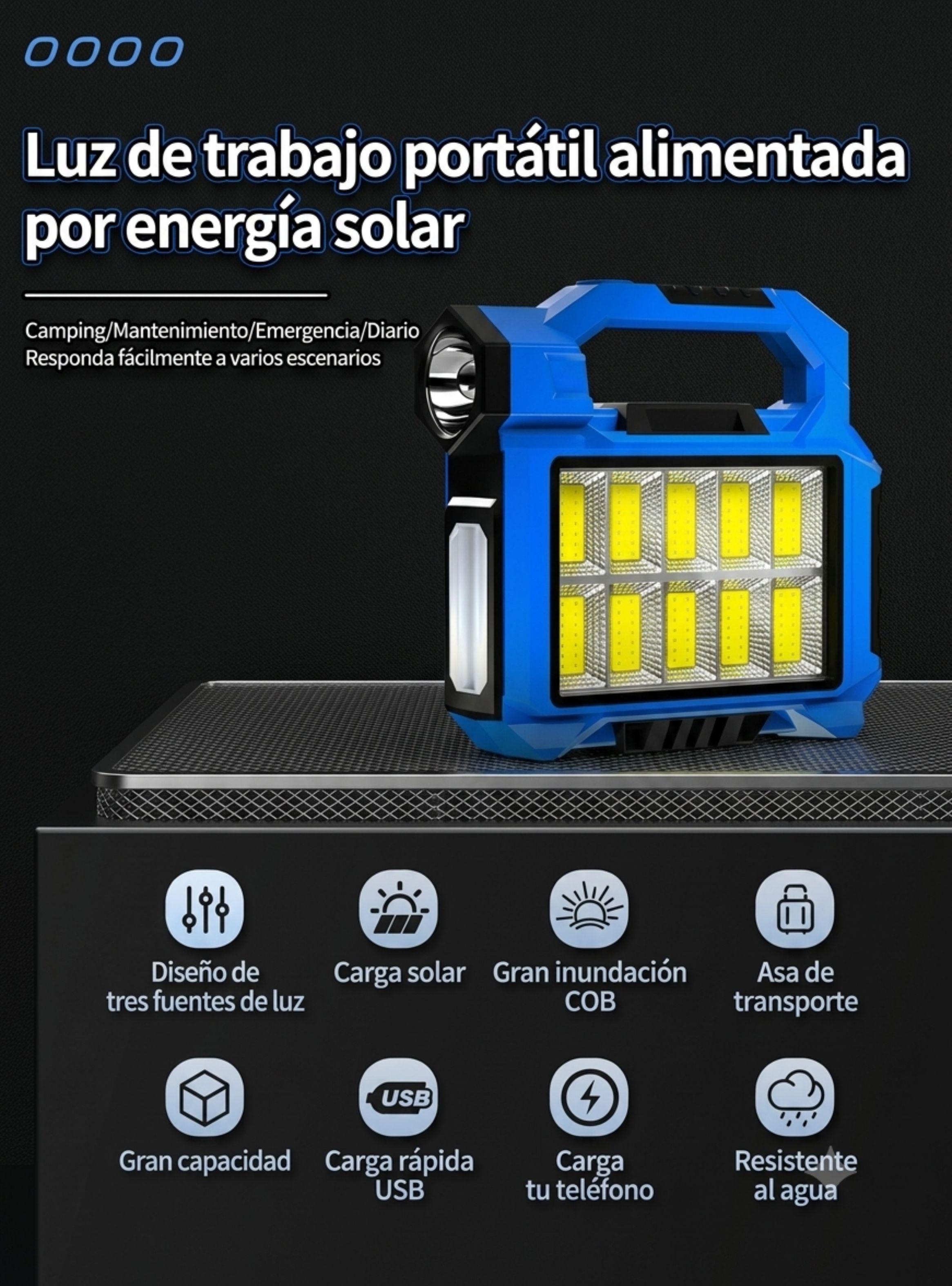 Linterna Camping Recargable Solar Usb Led Portatil-2