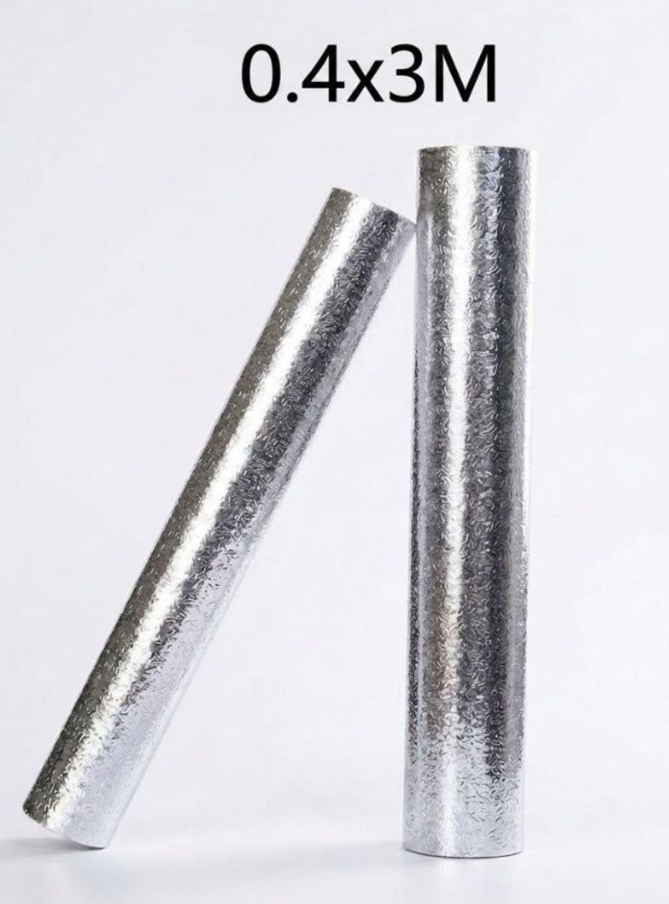 Pack 2 Papel Aluminio Autoadhesivo Antigrasa Para Cocina Impermeable Plateado 0 4x3M-5