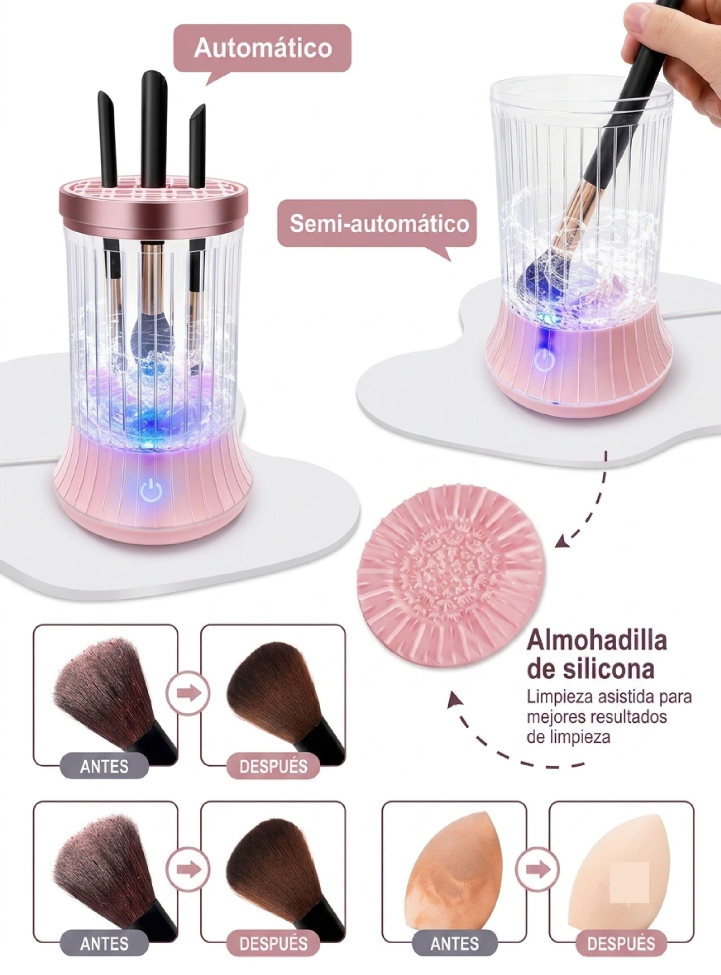  Limpiador De Brochas Maquillaje Eléctrico USB Automático-3