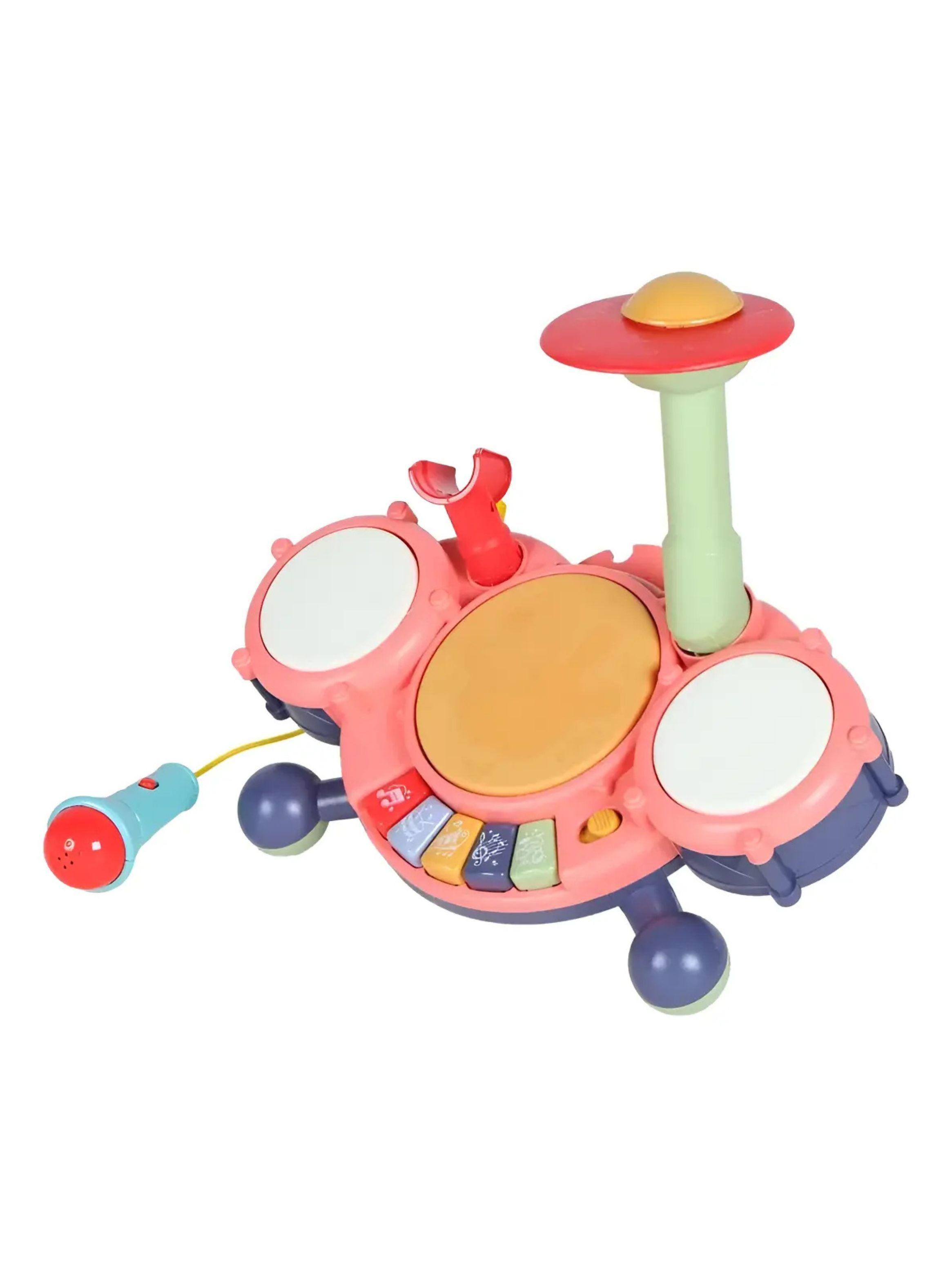 Batería Musical Interactiva con Micrófono Piano y Luces para Bebés-0