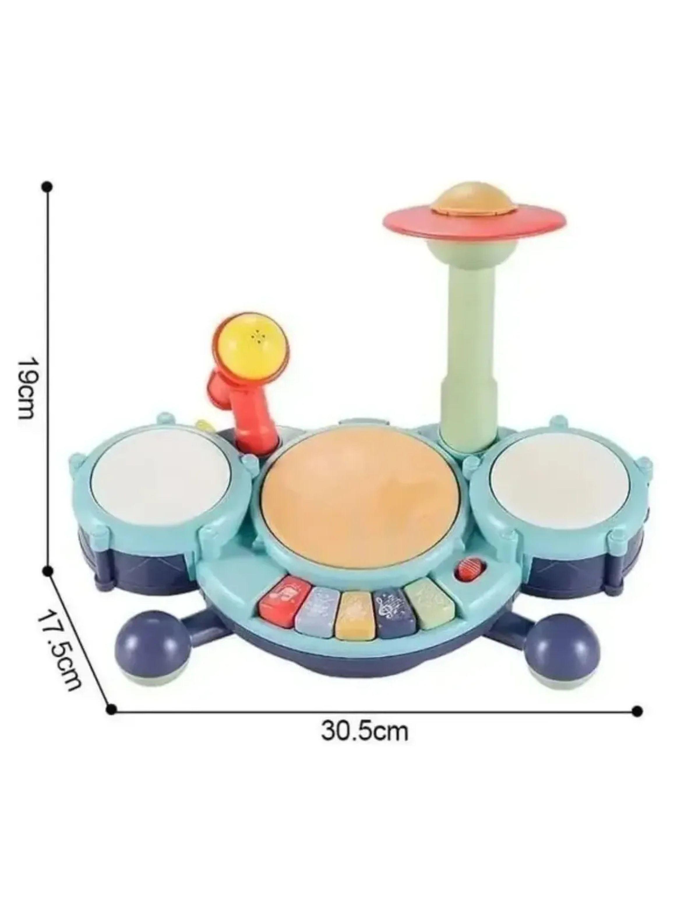 Batería Musical Interactiva con Micrófono Piano y Luces para Bebés-2