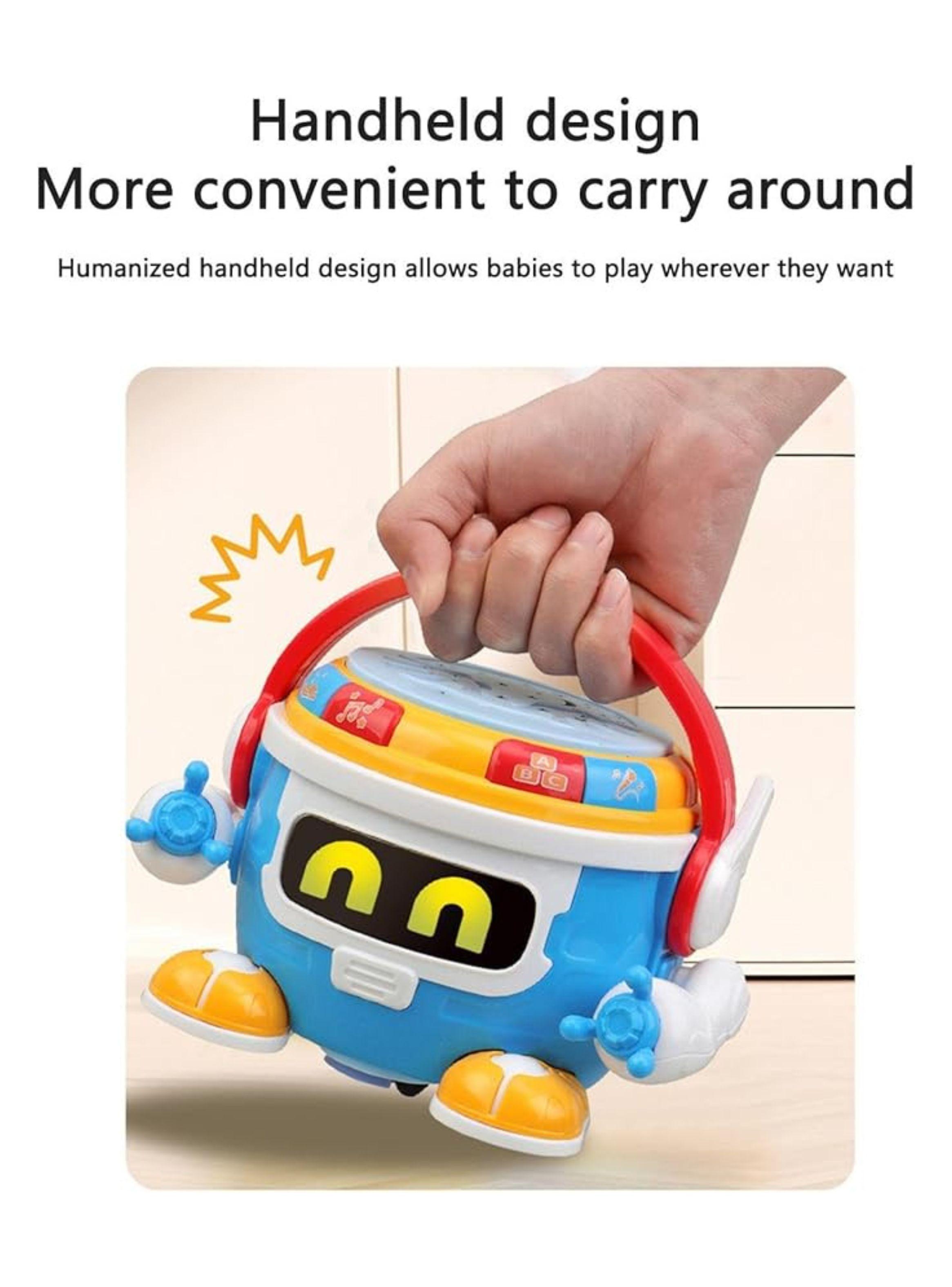 Robot Musical Interactivo para Bebés Tambor Eléctrico Luces Sonido-2