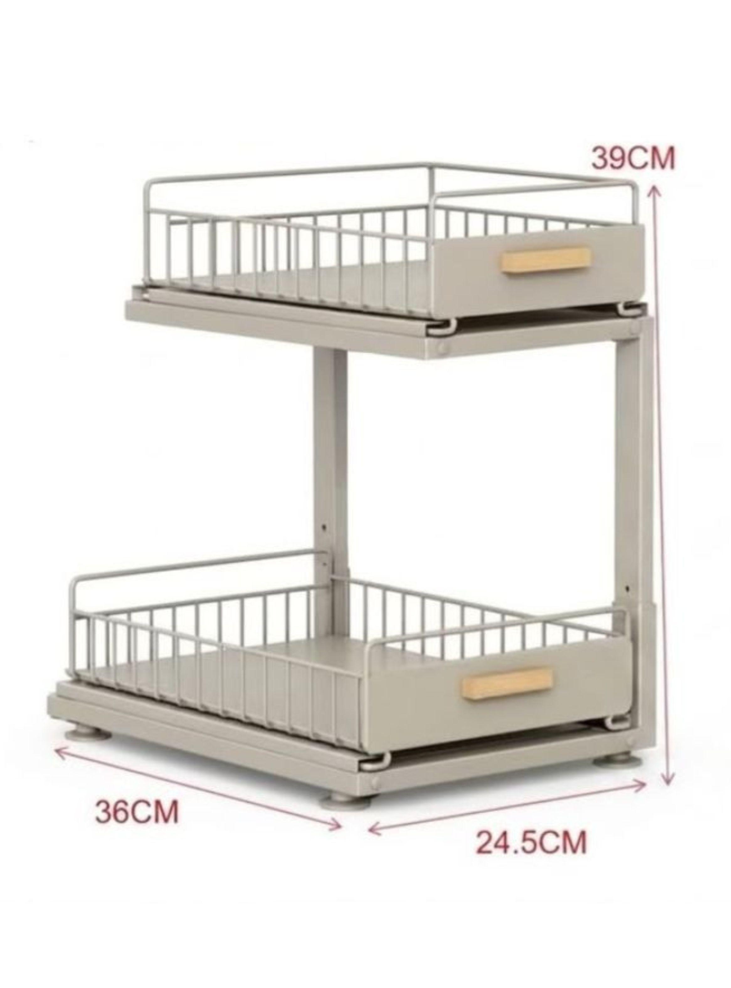 Organizador 2 Niveles Cajones Deslizantes Cocina Bano Despensa-3