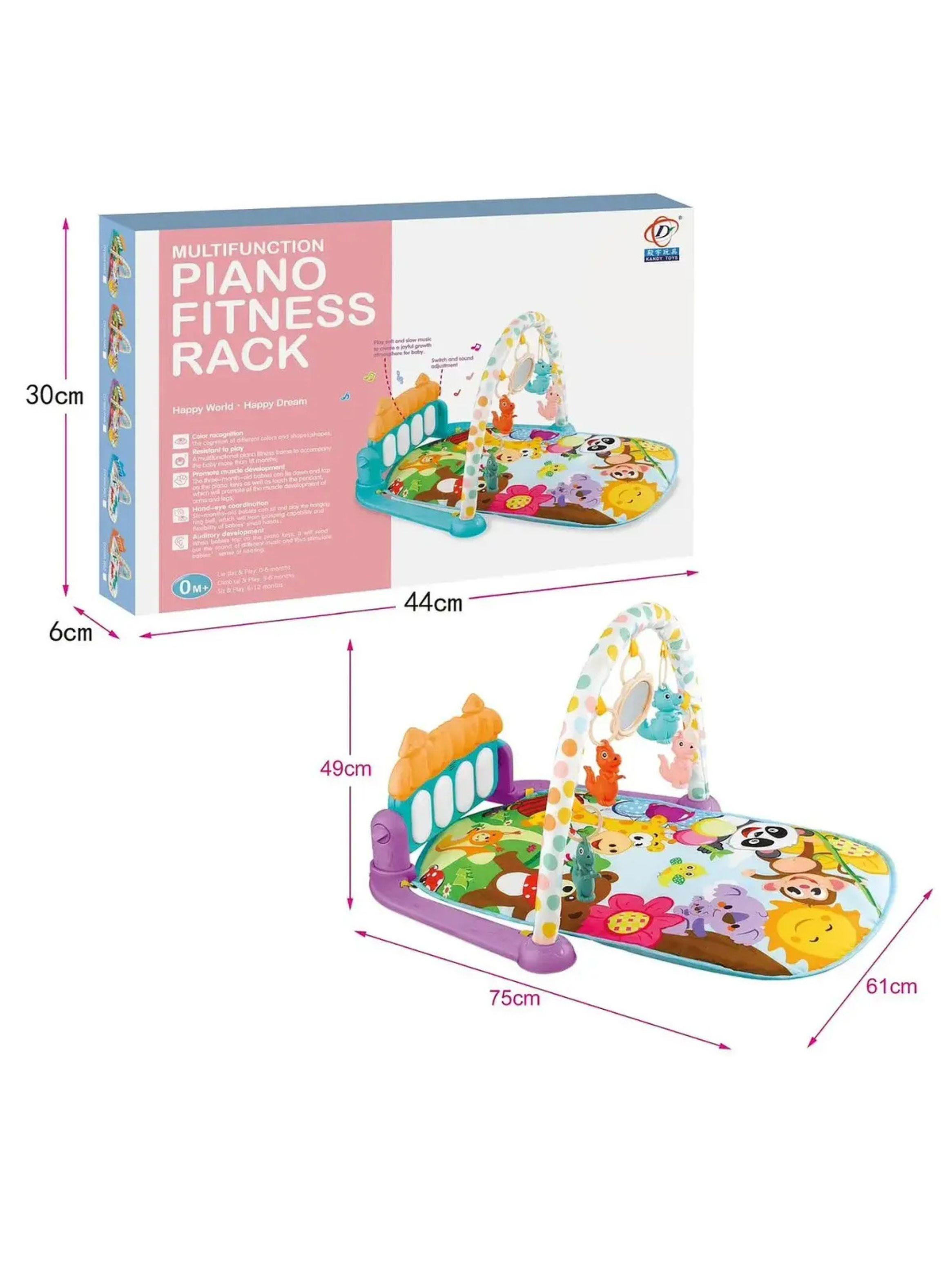 Gimnasio de Bebé Alfombra Infantil Musical con Piano Rosa-4