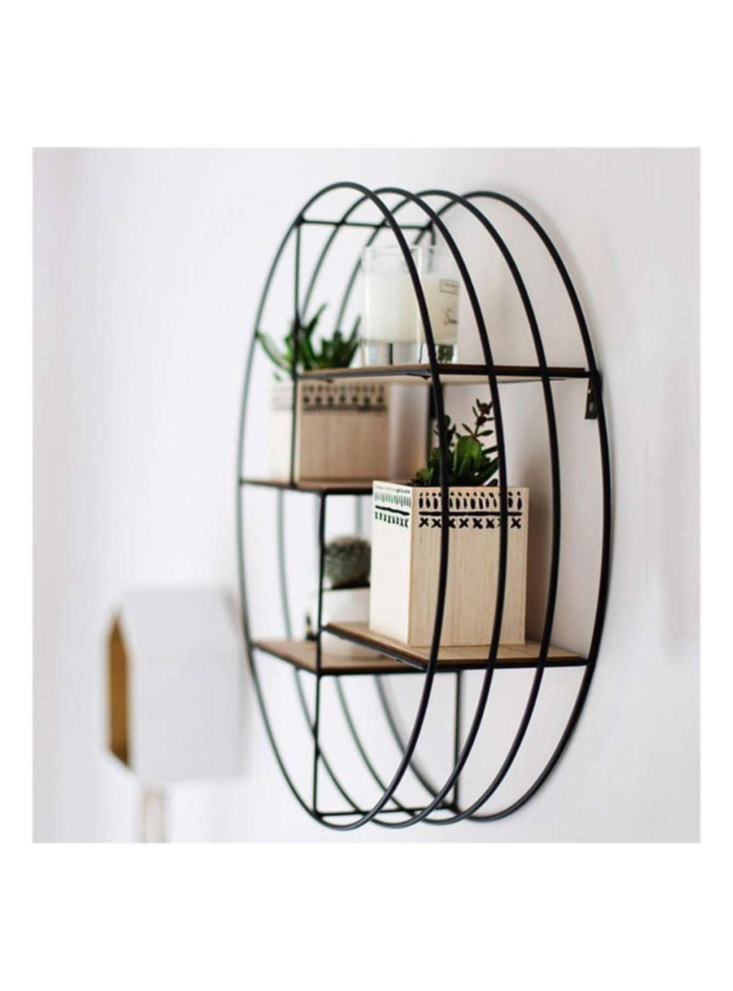 Estante Flotante De Pared Metálico Decorativo De 4 Niveles-3