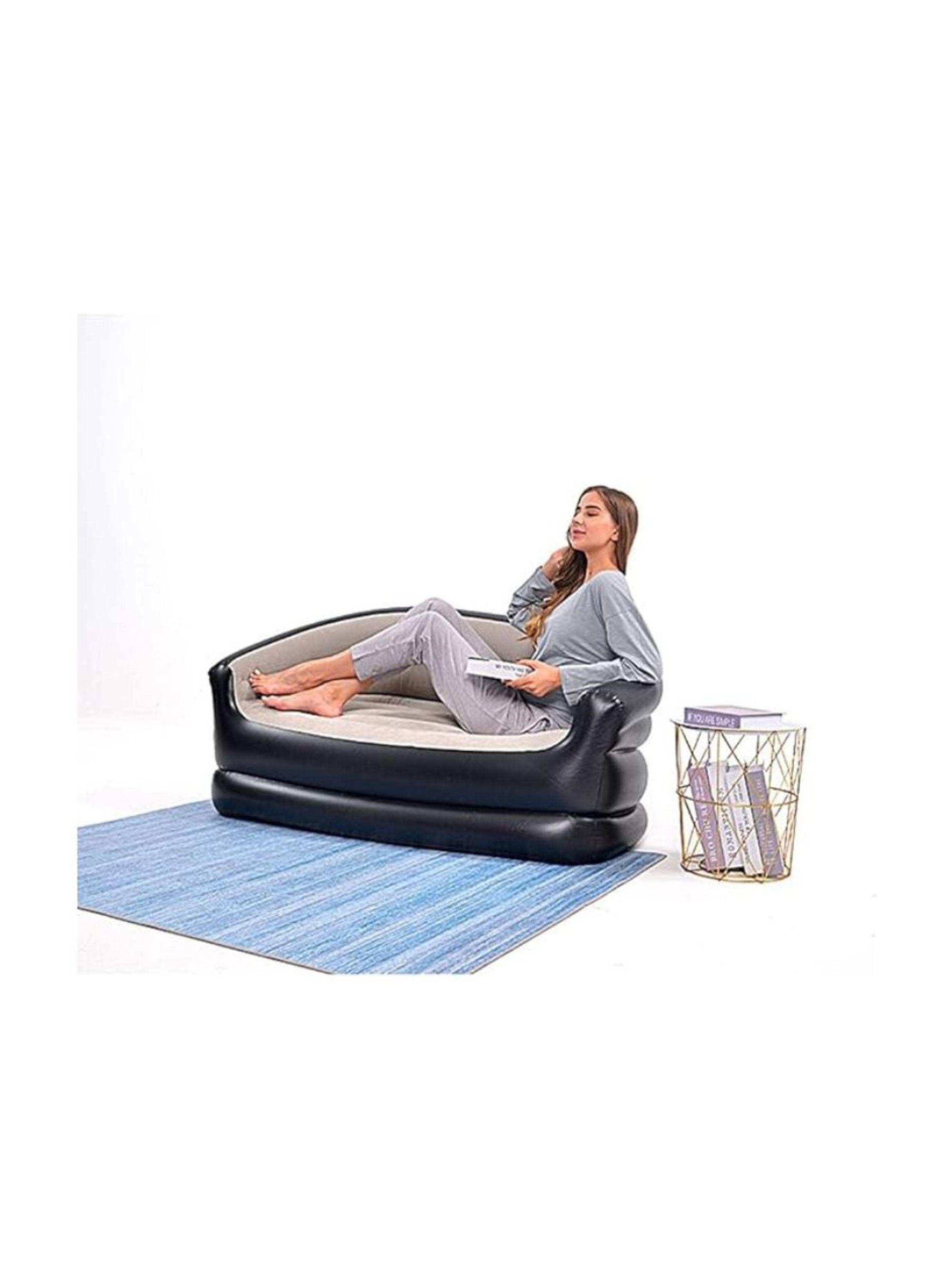 Sofá Inflable Doble Para Acampar Y Hogar Tumbona Portátil-3