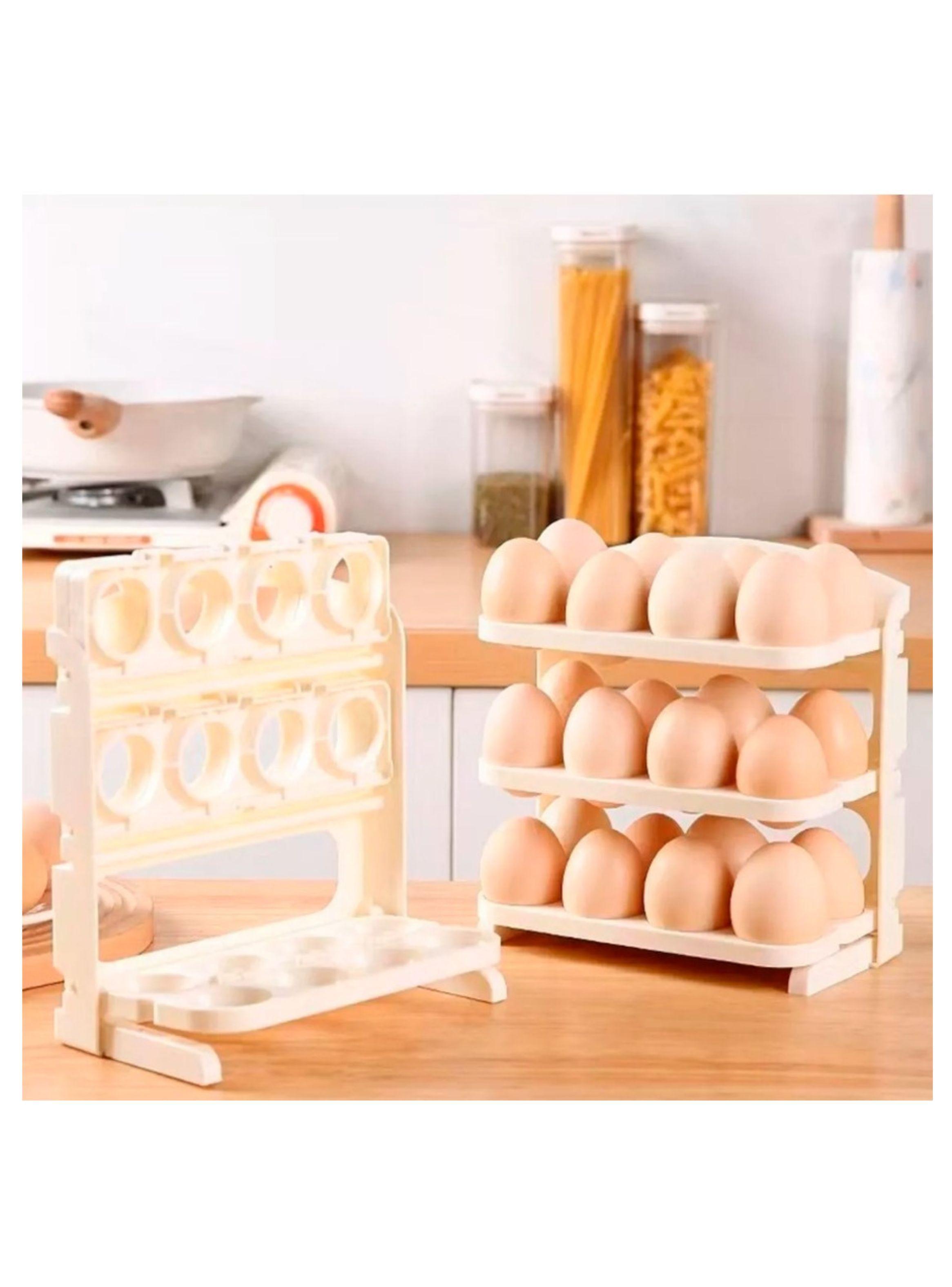Estante Organizador Almacenamiento De Huevos Plegable De 3 Niveles-3