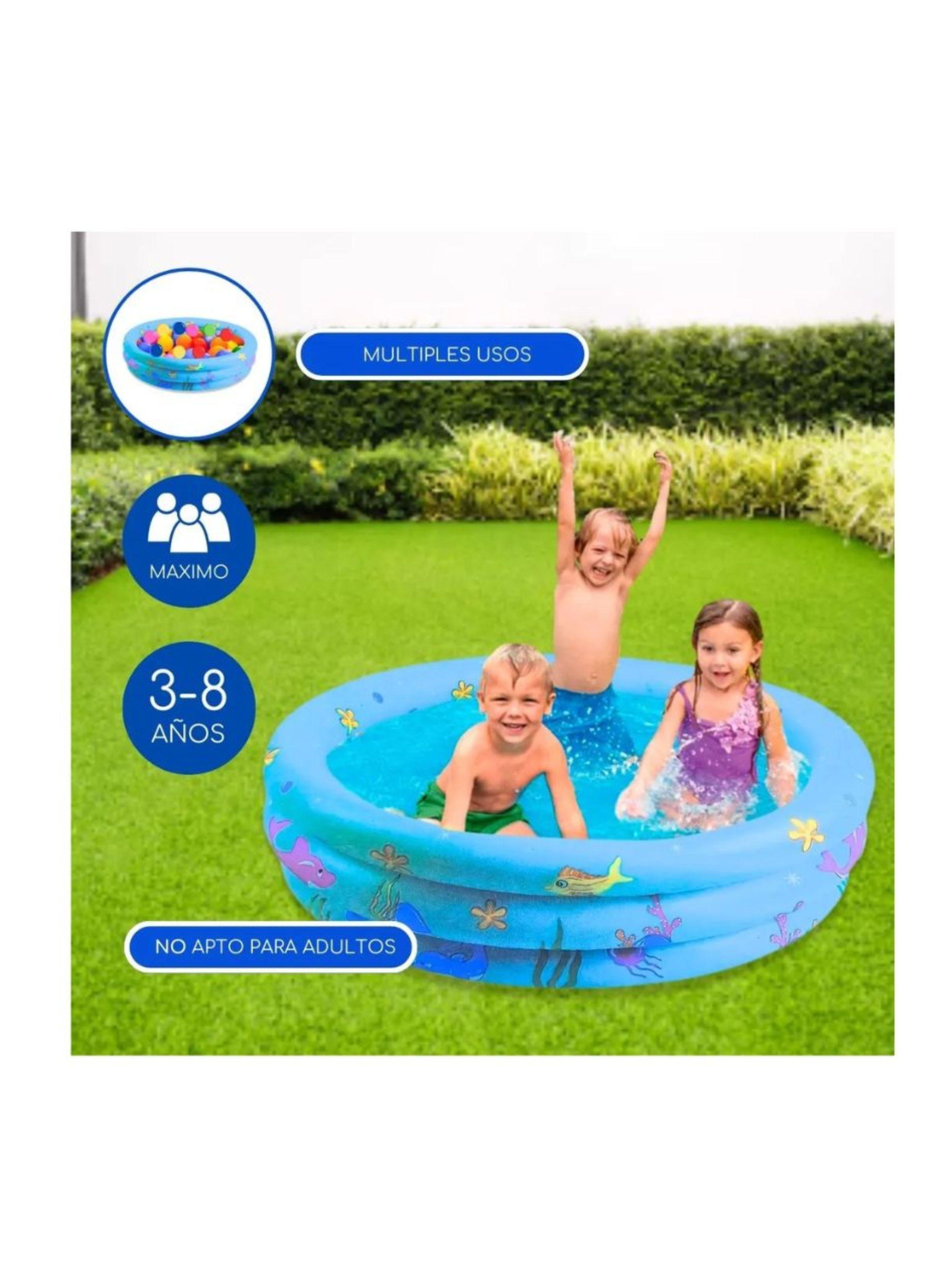 Piscina Inflable 3 Anillos Azul-3