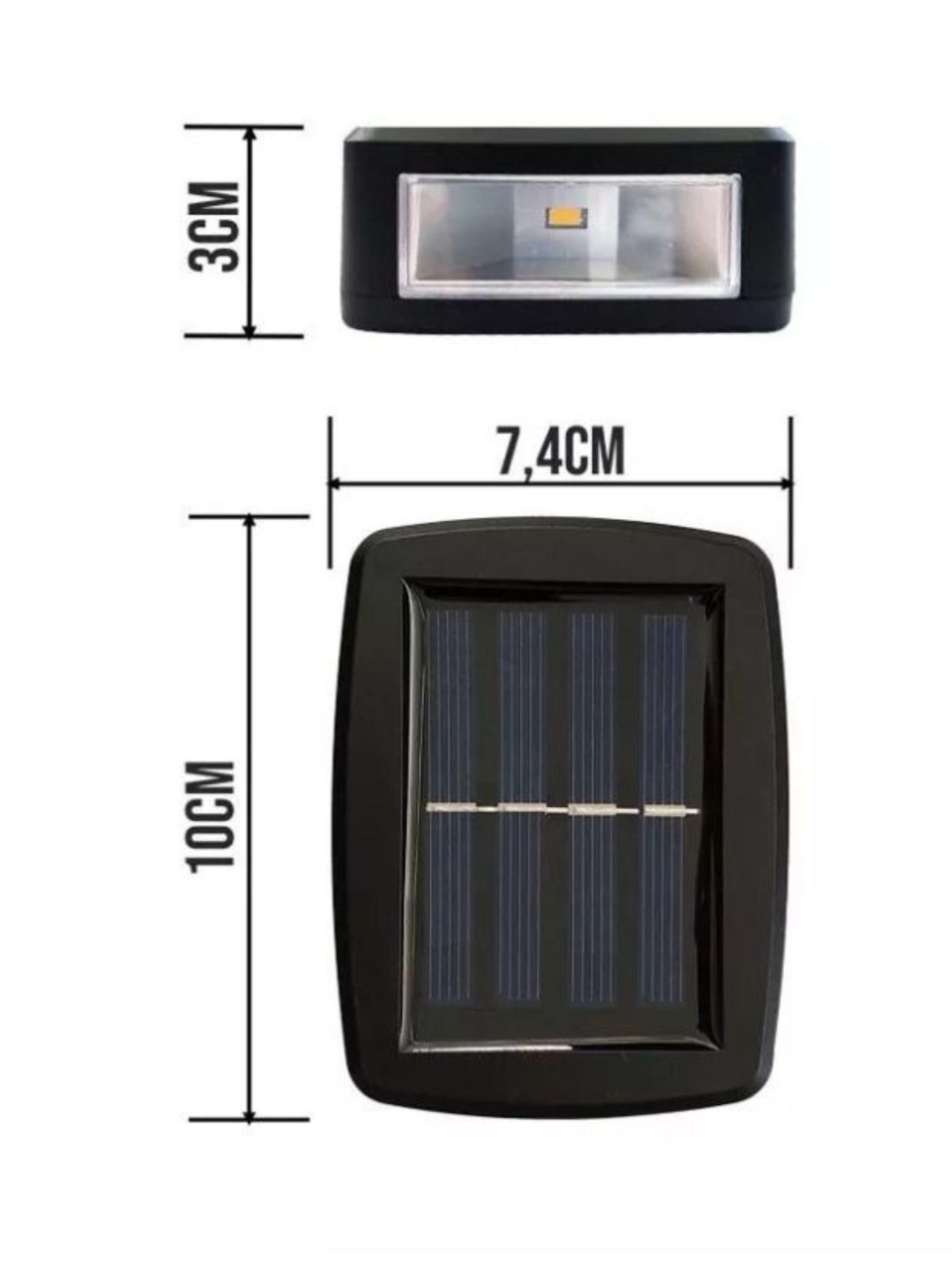  Foco Aplique Pared Solar Led Exterior Luz Cálida-2