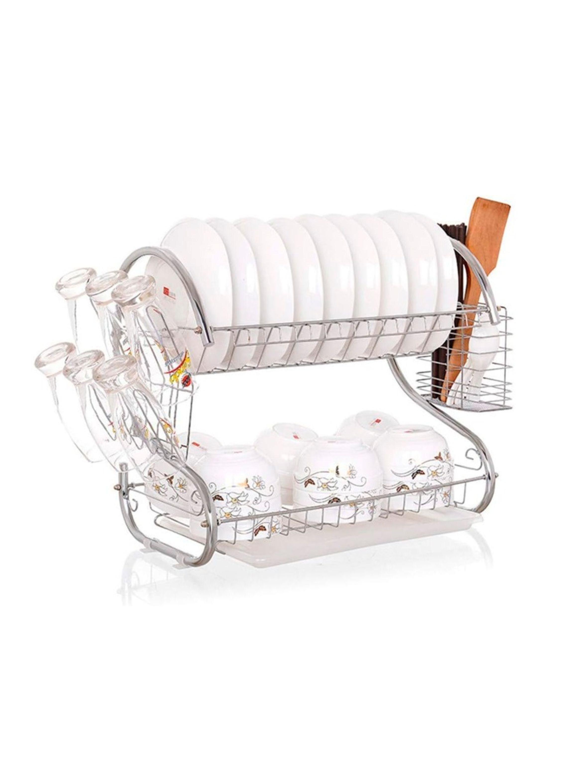 Estante Escurridor Organizador Platos 2 Niveles 40X26X38 Cm-3