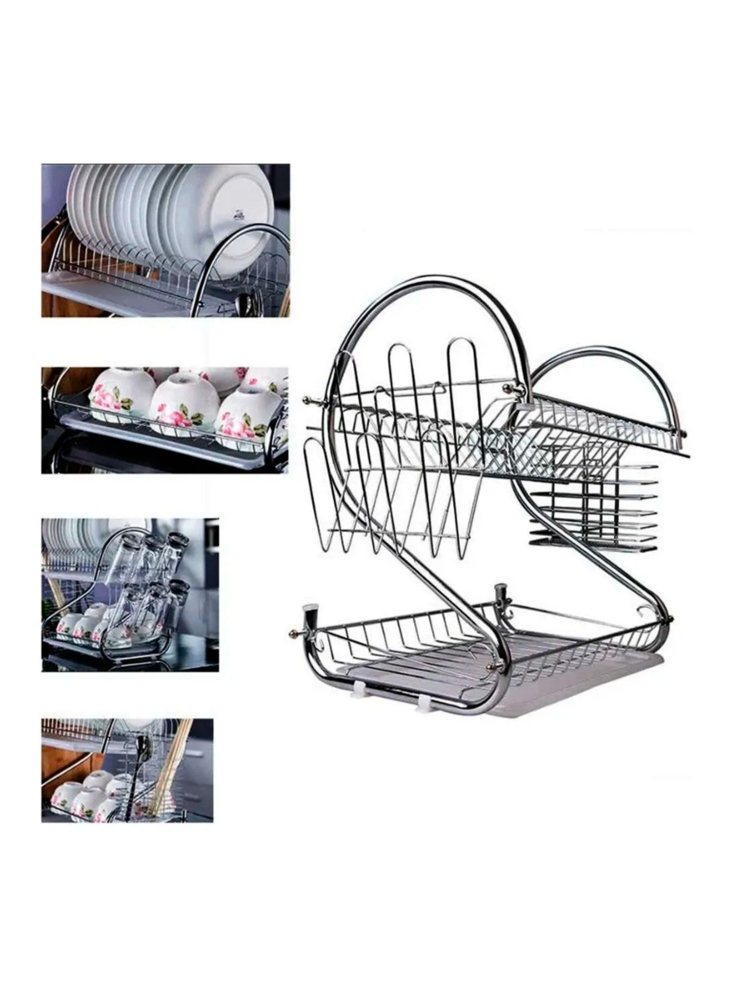 Estante Escurridor Organizador Platos 2 Niveles 40X26X38 Cm-4