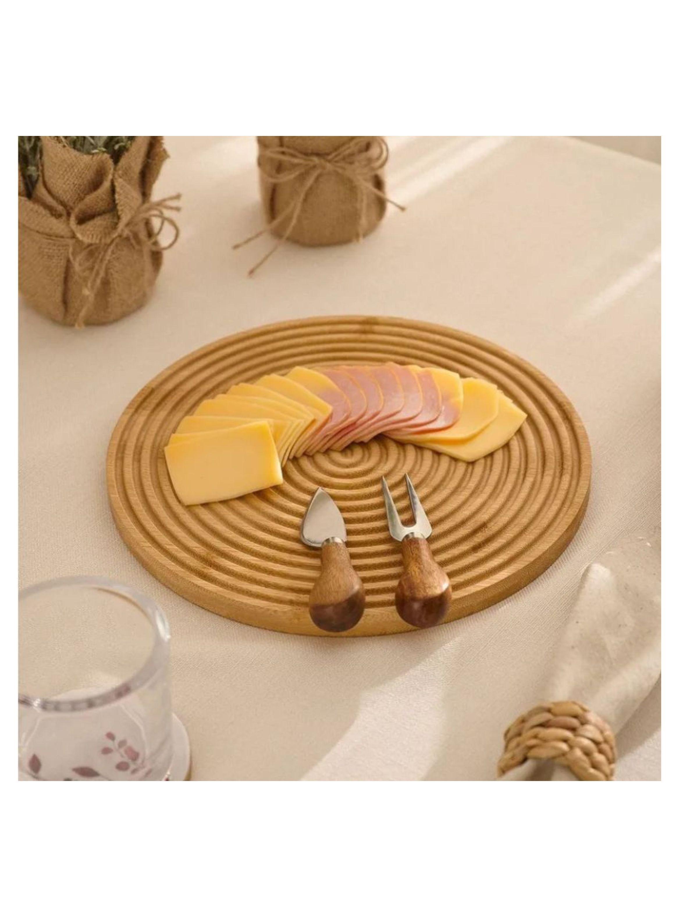 Bandeja Decorativa De Madera Diseño Redondo 28x28 cm-2