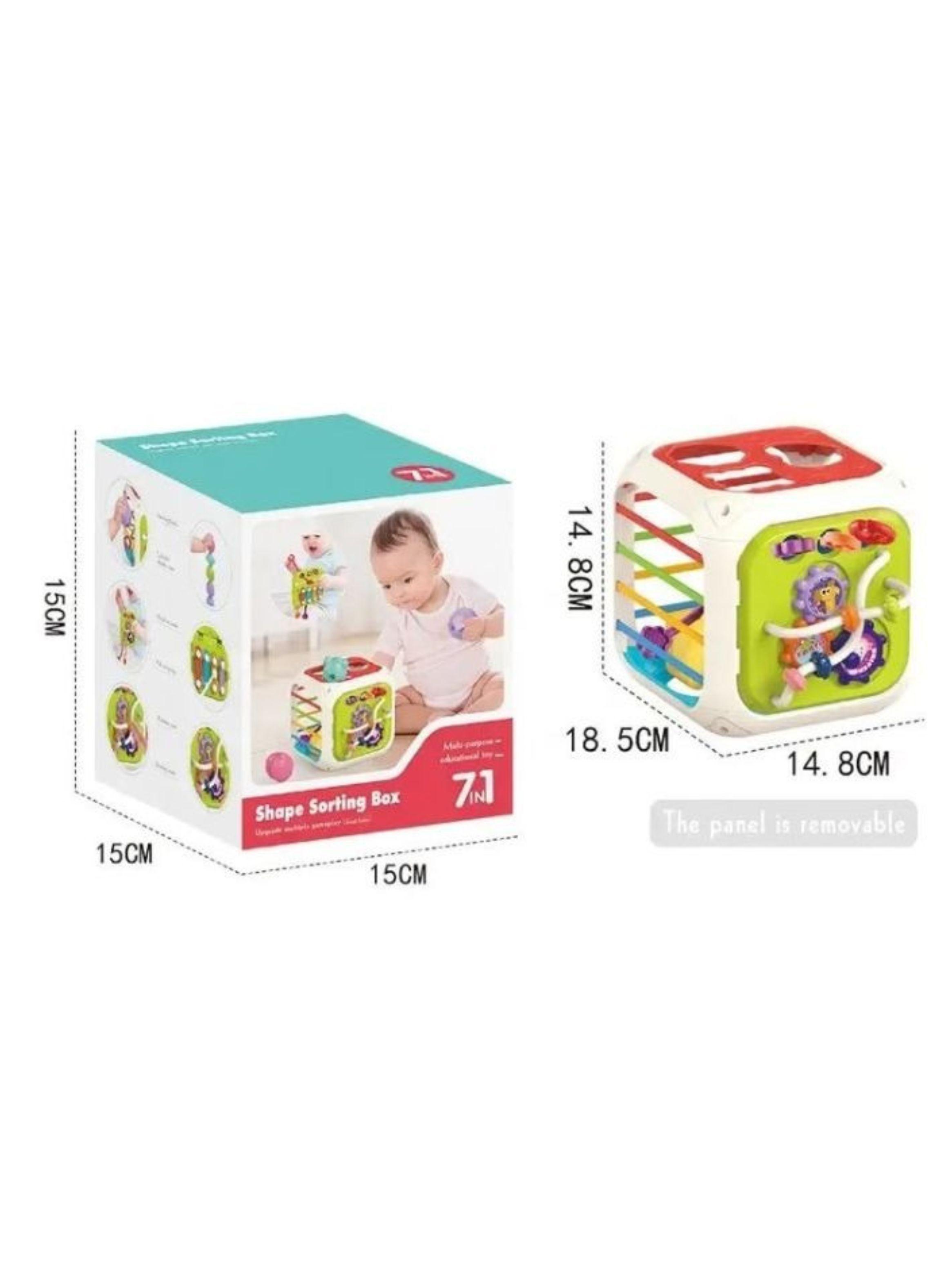 Cubo Didáctico 7 en 1 Bebé Clasificador Formas Juguete Educativo-4