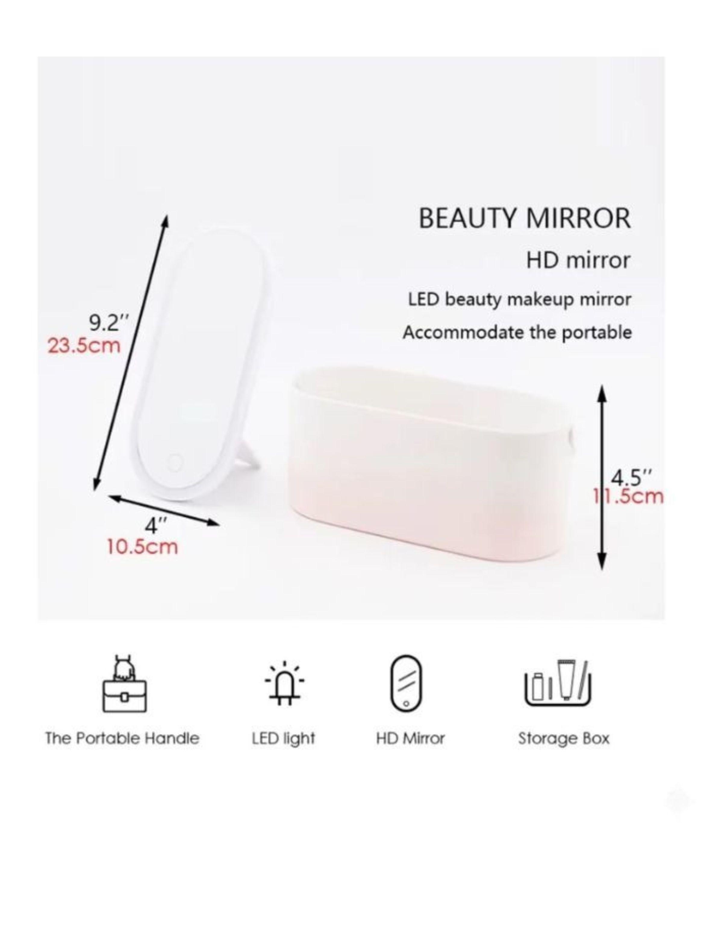 Organizador Cosméticos Portátil 3 En 1 Espejo Led Maquillaje-3