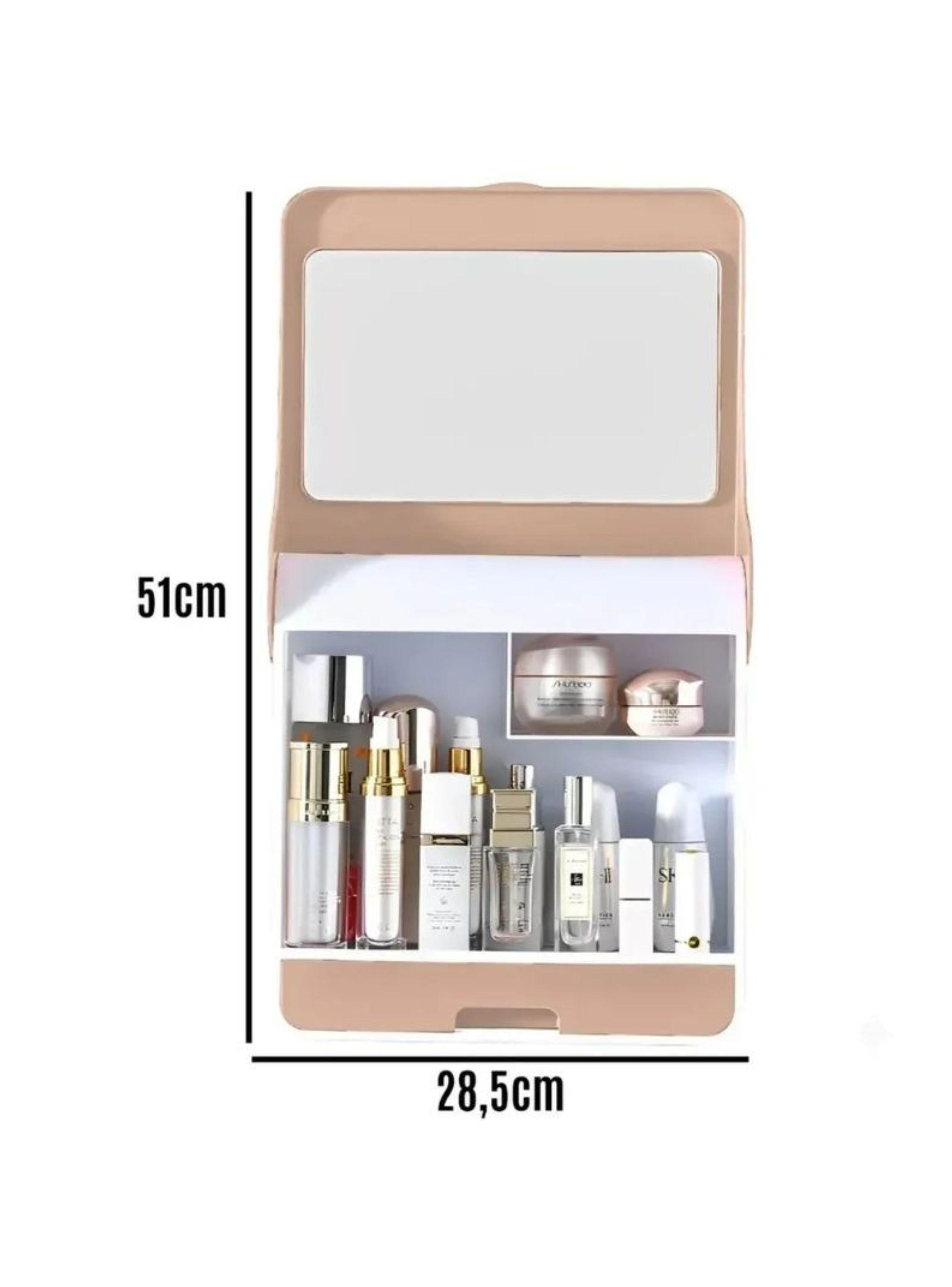Organizador Maquillaje Caja Portatil Espejo Tocador-3