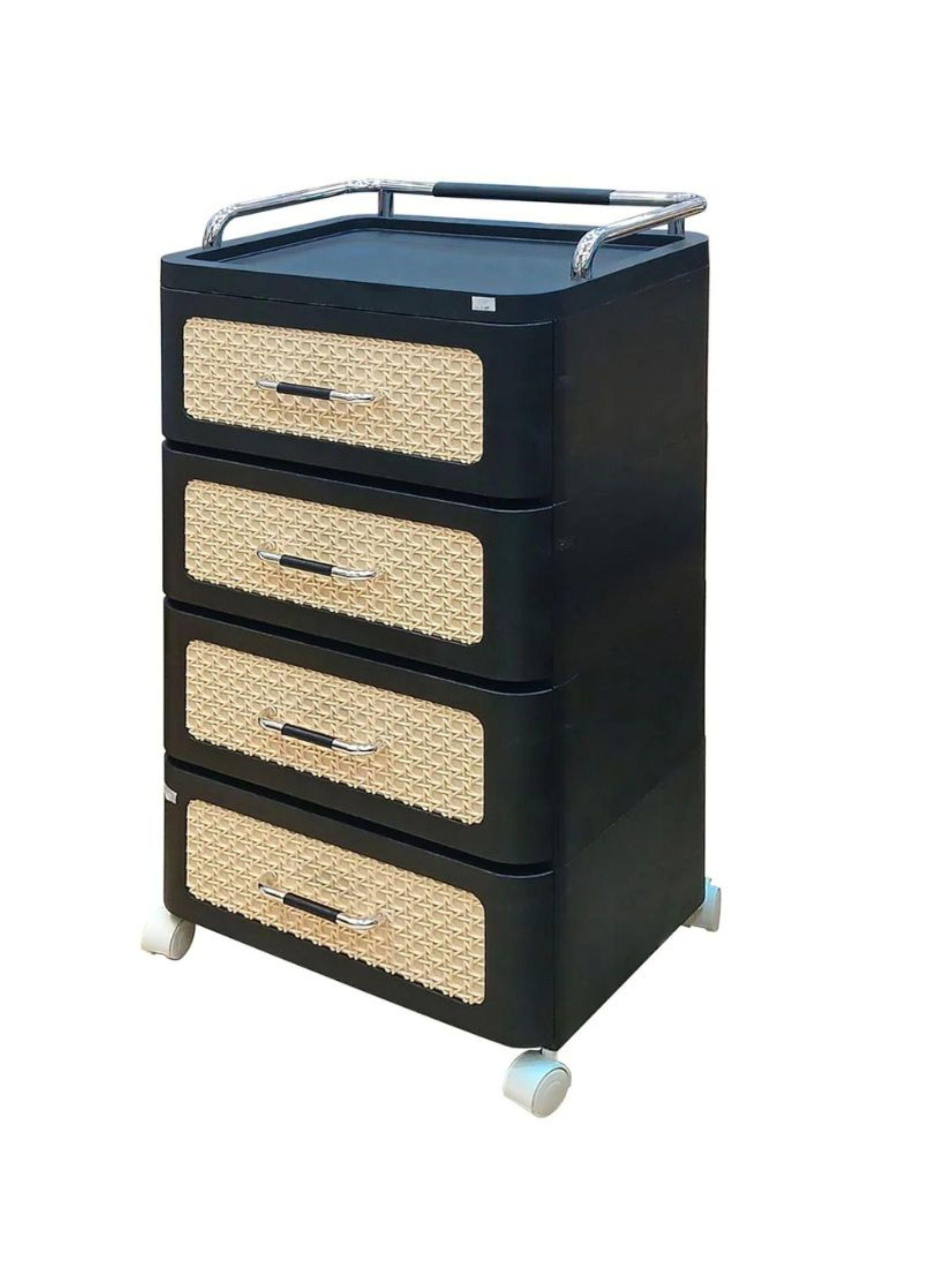 Cajón Multiusos De Plástico De 4 Niveles Con Ruedas-0