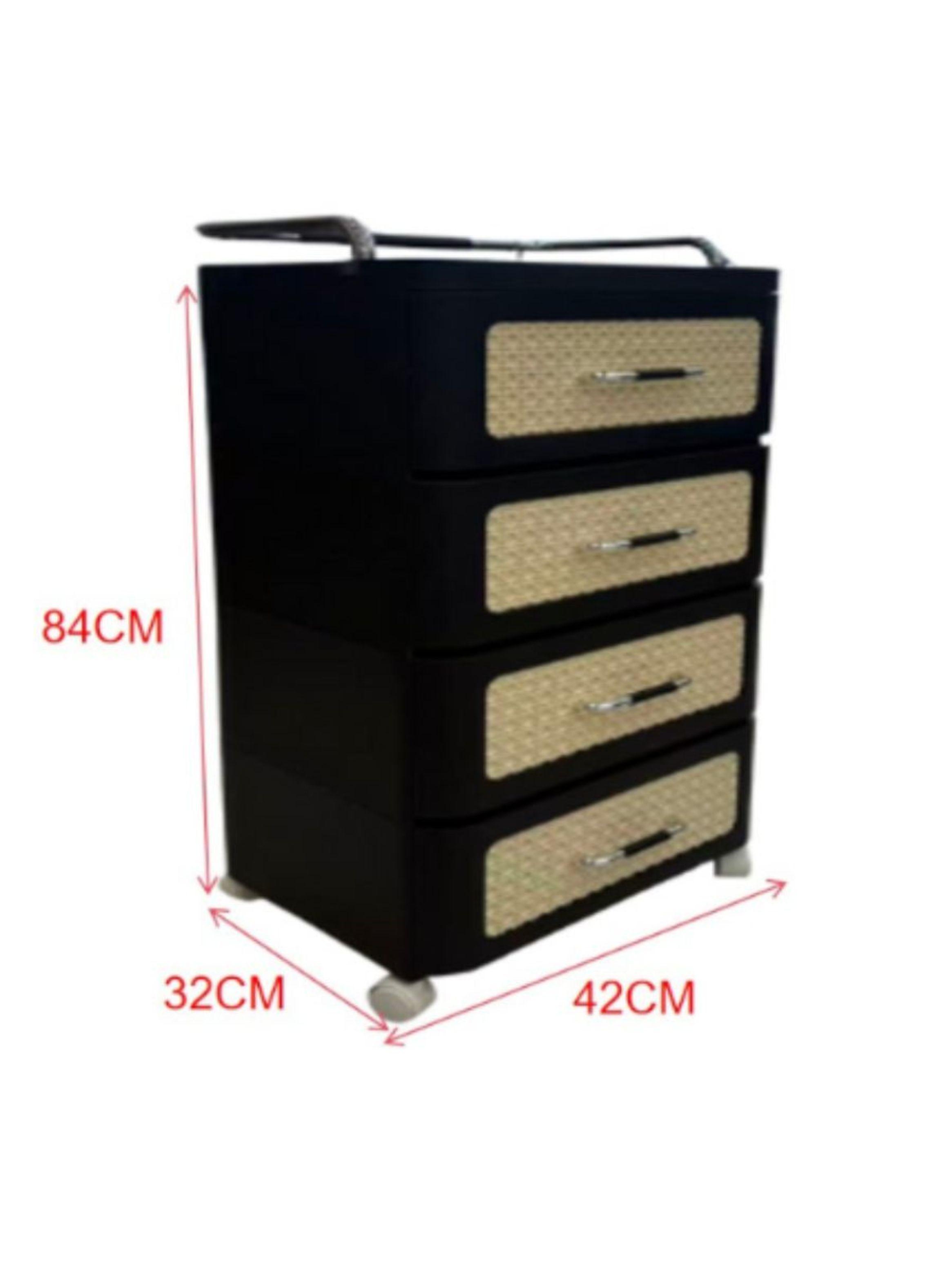 Cajón Multiusos De Plástico De 4 Niveles Con Ruedas-1