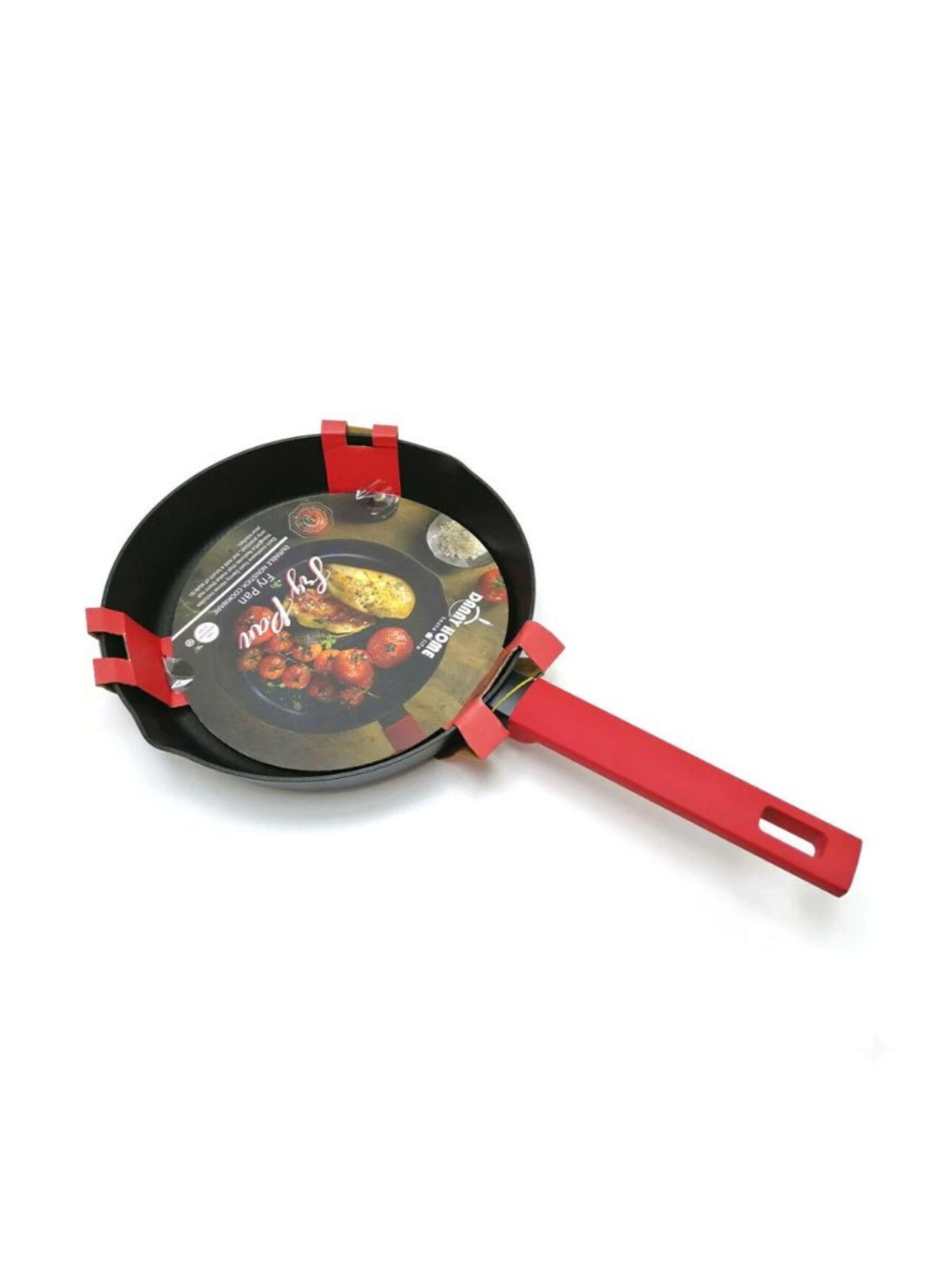 Sartén De Aluminio Antiadherente Mango Rojo Cocina-2
