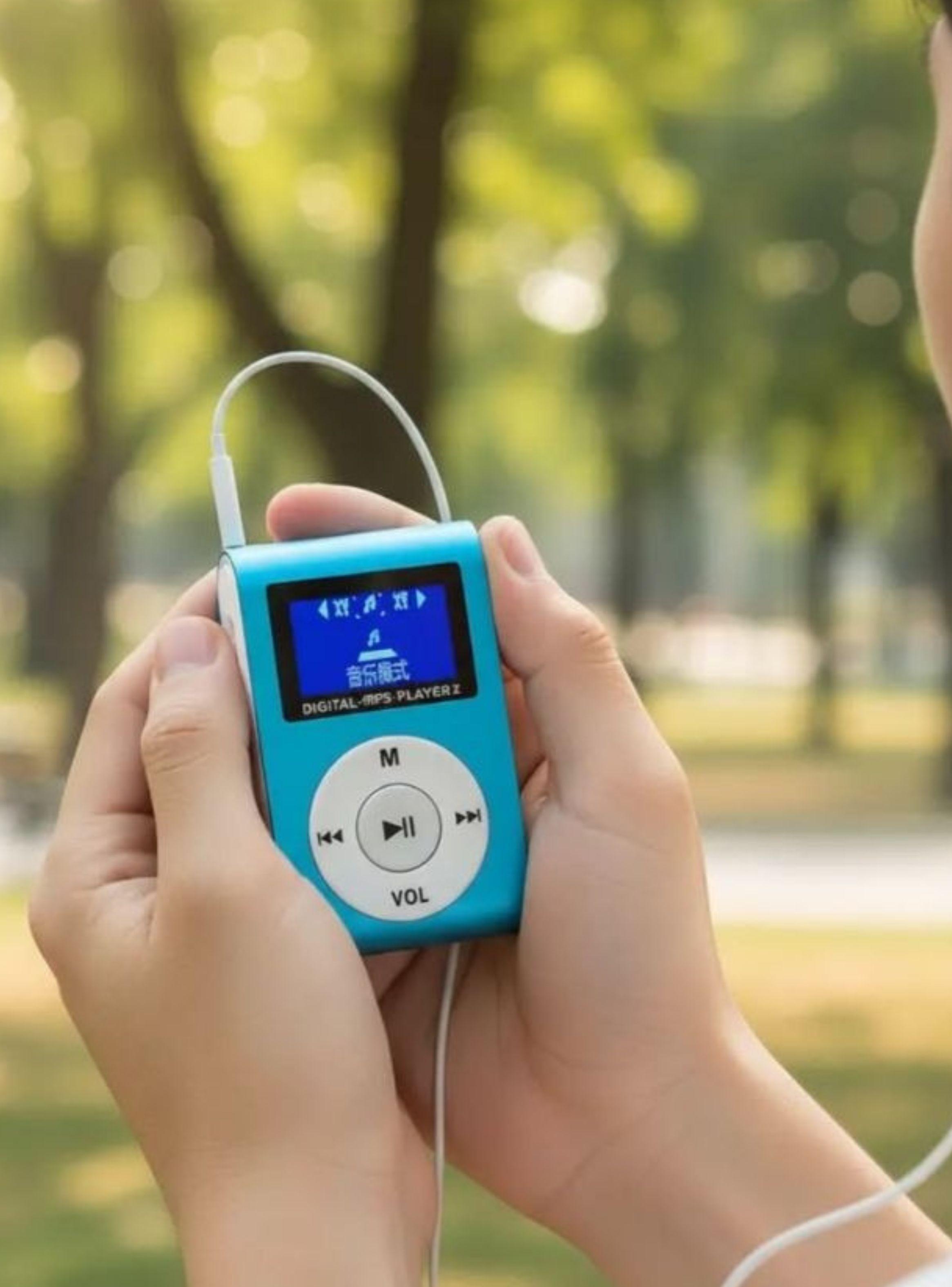  Reproductor MP3 Digital Clip Metálico Azul con Pantalla LCD-2
